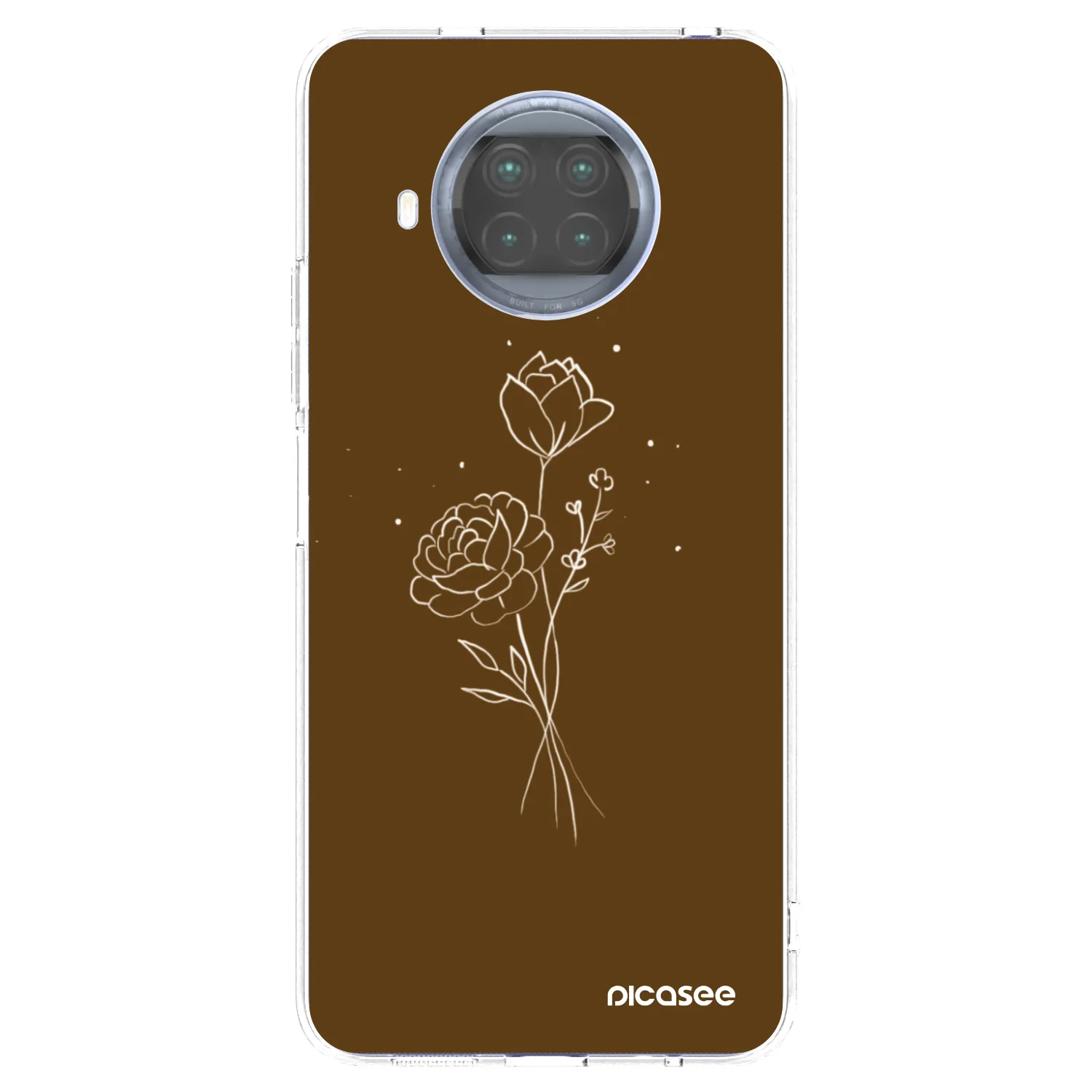 Picasee silikonski prozorni ovitek za Xiaomi Mi 10T Lite - Brown flowers