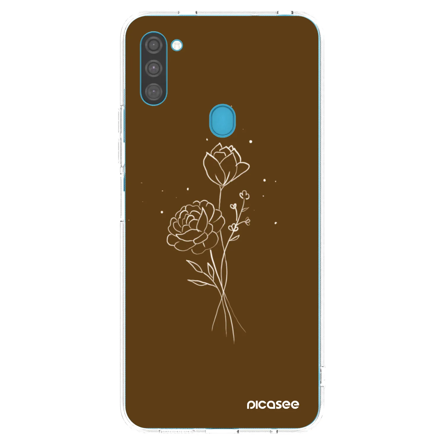 Picasee silikonski prozorni ovitek za Samsung Galaxy M11 - Brown flowers
