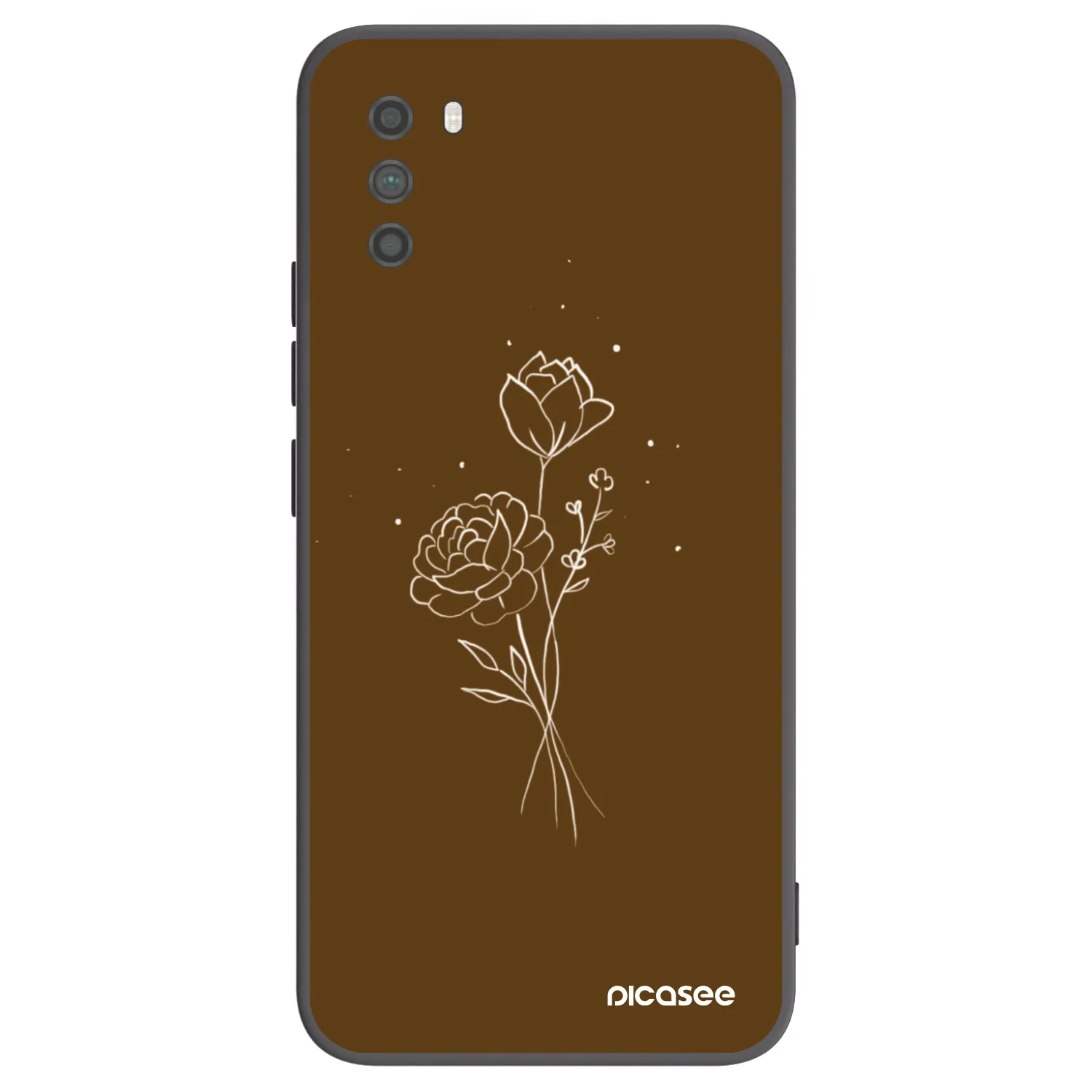 Picasee silikonski črni ovitek za Xiaomi Poco M3 - Brown flowers