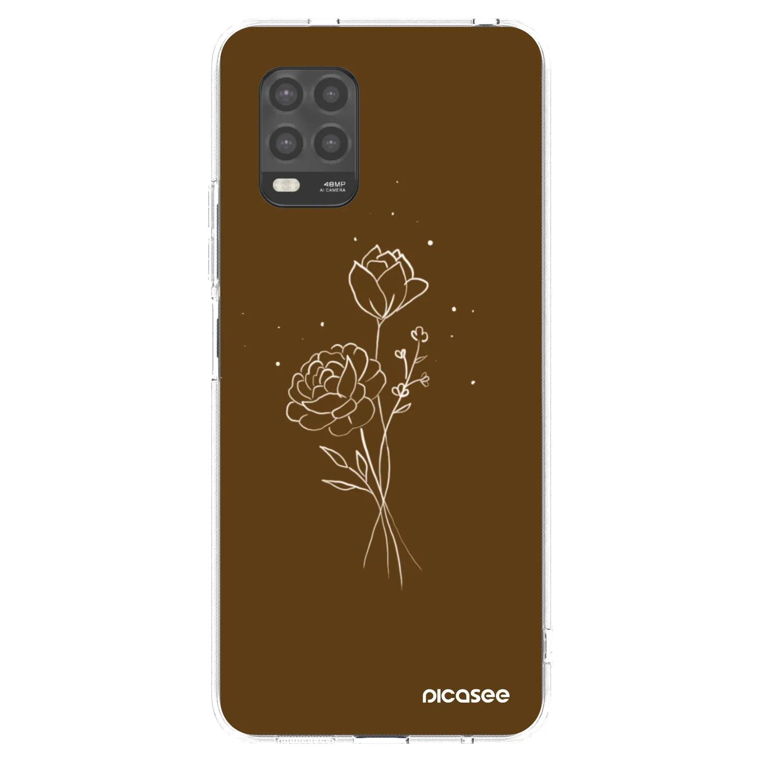 Picasee silikonski prozorni ovitek za Xiaomi Mi 10 Lite - Brown flowers