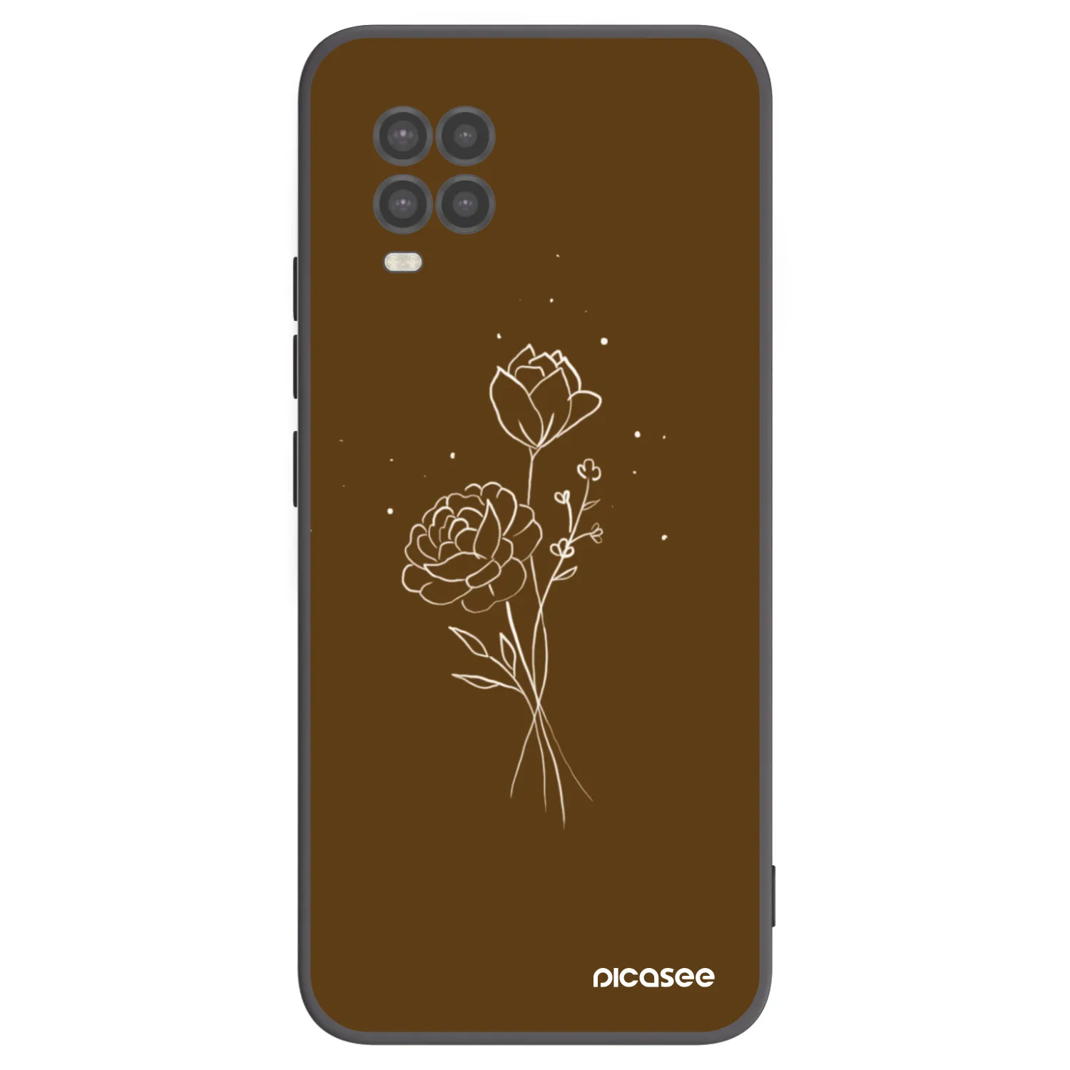 Picasee silikonski črni ovitek za Xiaomi Mi 10 Lite - Brown flowers