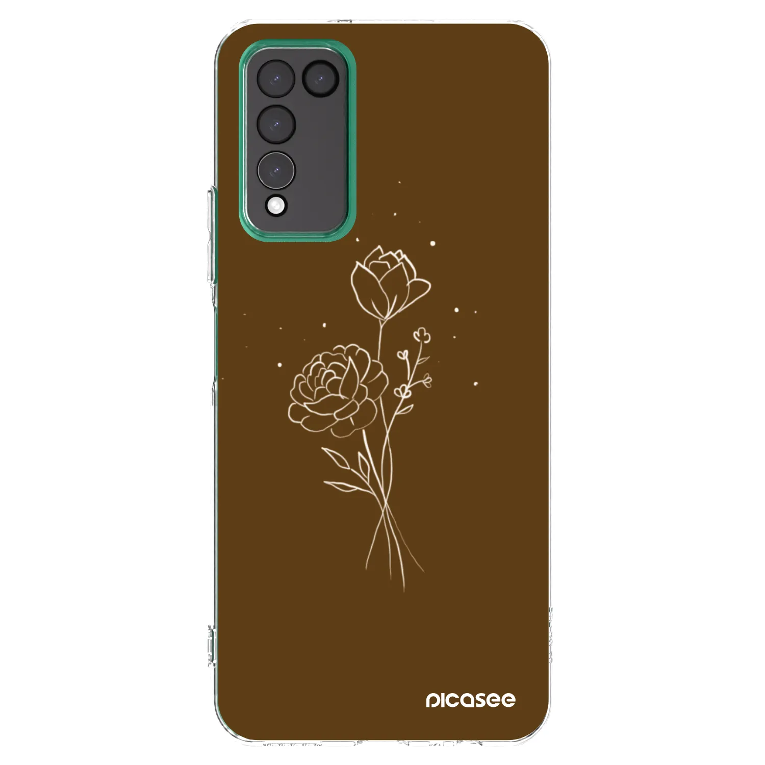 Picasee silikonski prozorni ovitek za Honor 10X Lite - Brown flowers