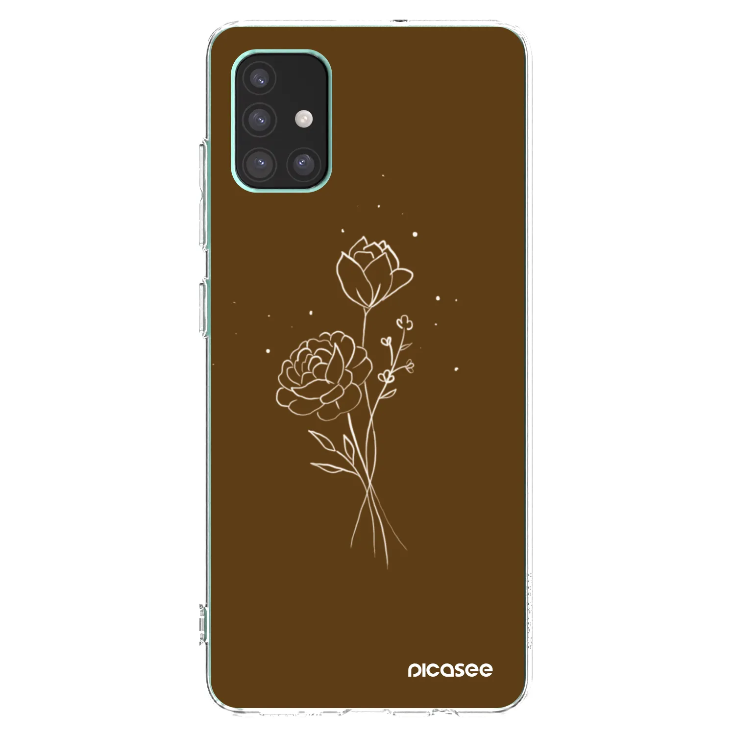 Picasee silikonski prozorni ovitek za Samsung Galaxy M51 M515F - Brown flowers