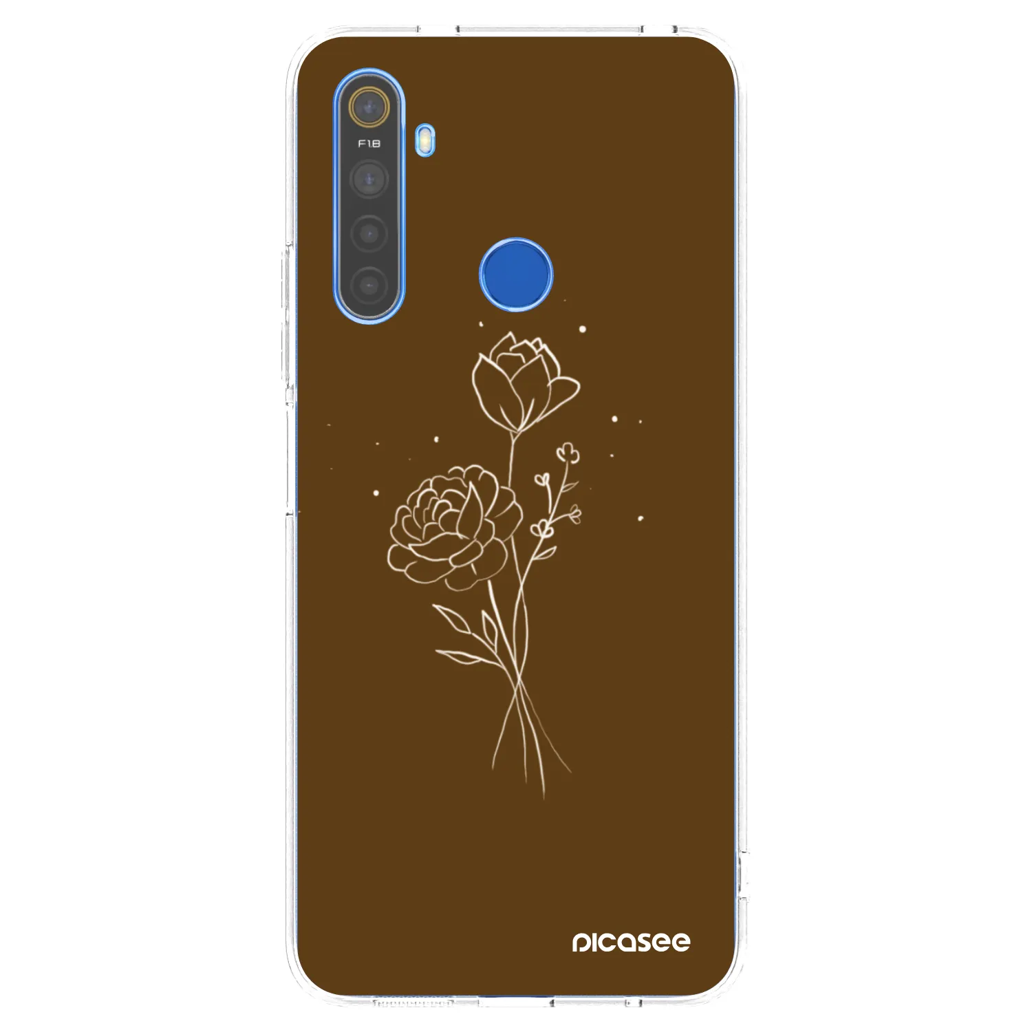 Picasee silikonski prozorni ovitek za Realme 5 - Brown flowers