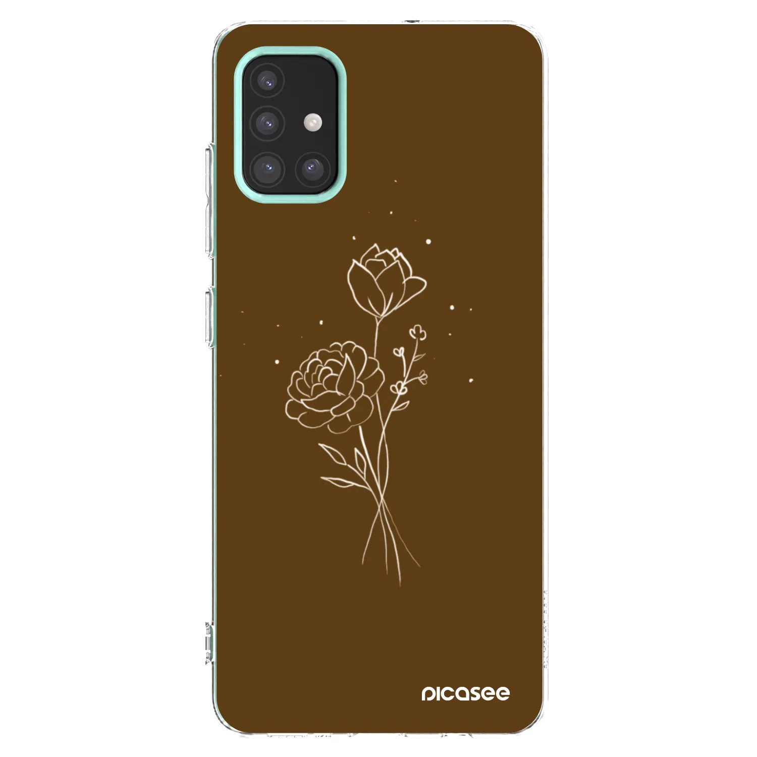 Picasee silikonski prozorni ovitek za Samsung Galaxy M31s - Brown flowers