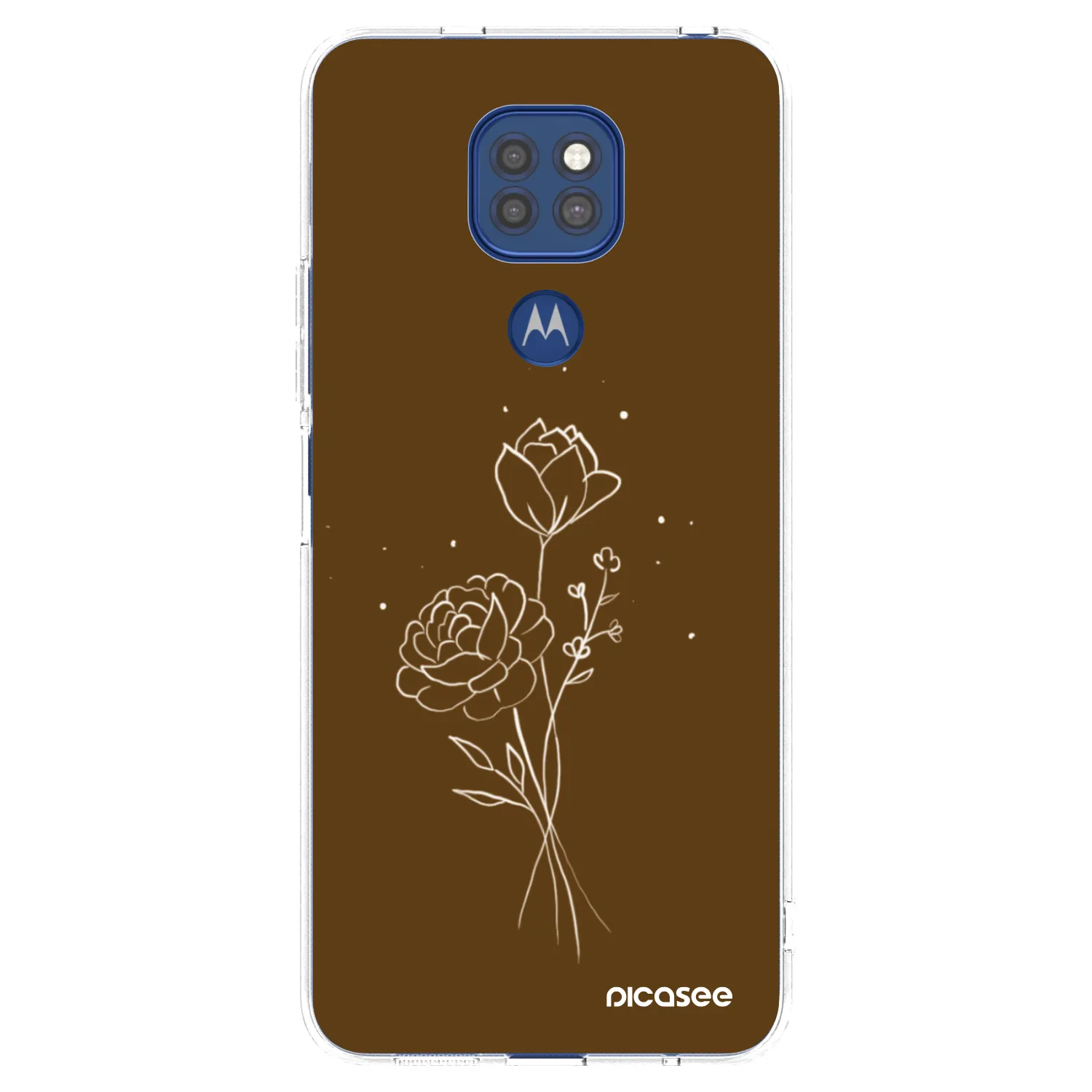 Picasee silikonski prozorni ovitek za Motorola Moto G9 Play - Brown flowers