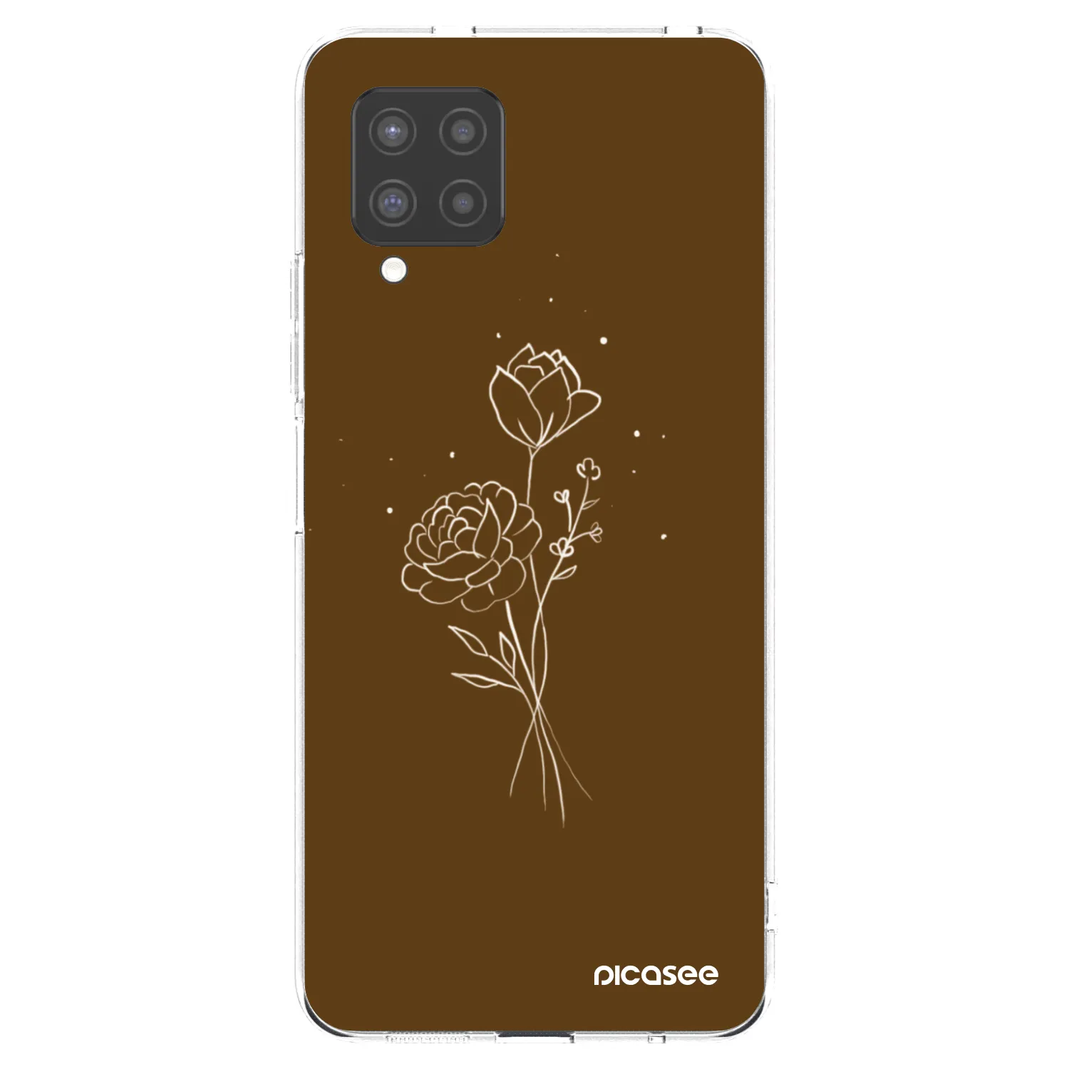 Picasee silikonski prozorni ovitek za Samsung Galaxy A42 A426B - Brown flowers