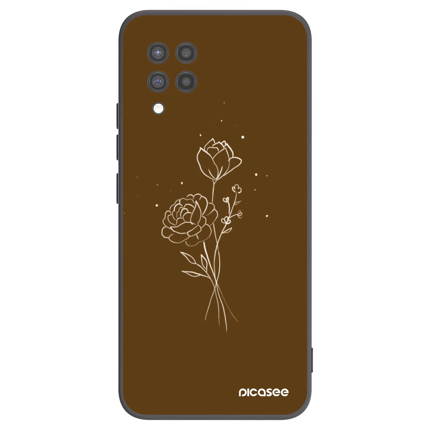 Picasee silikonski črni ovitek za Samsung Galaxy A42 A426B - Brown flowers