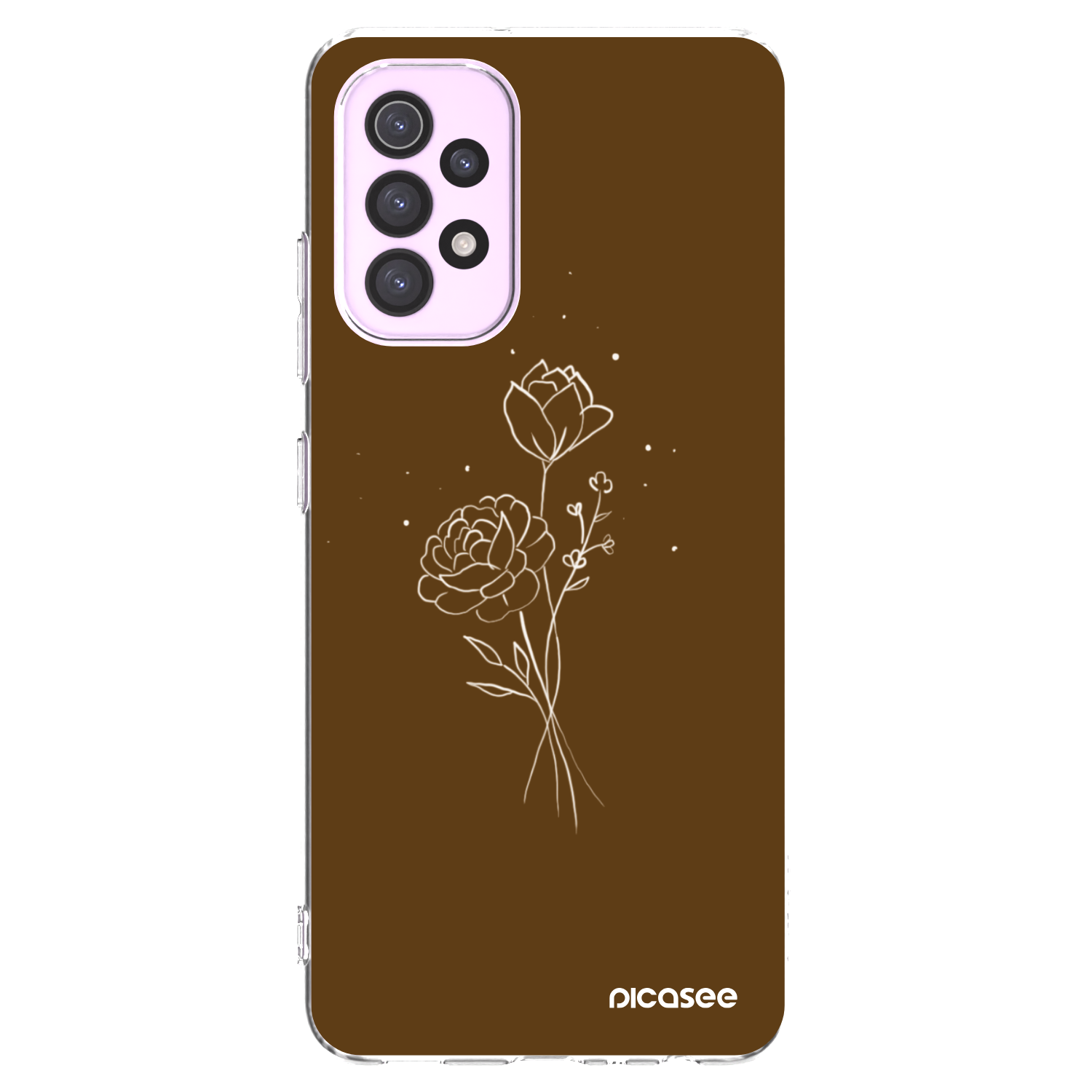 Picasee silikonski prozorni ovitek za Samsung Galaxy A32 5G A326B - Brown flowers