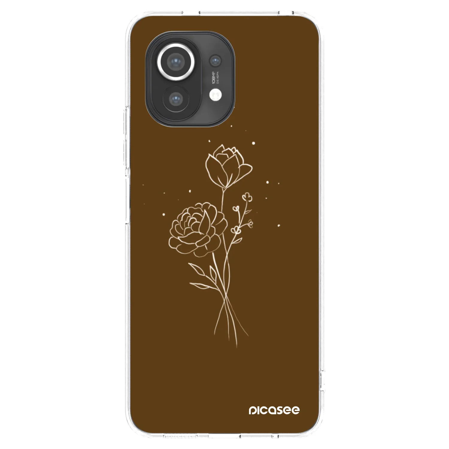 Picasee silikonski prozorni ovitek za Xiaomi Mi 11 - Brown flowers