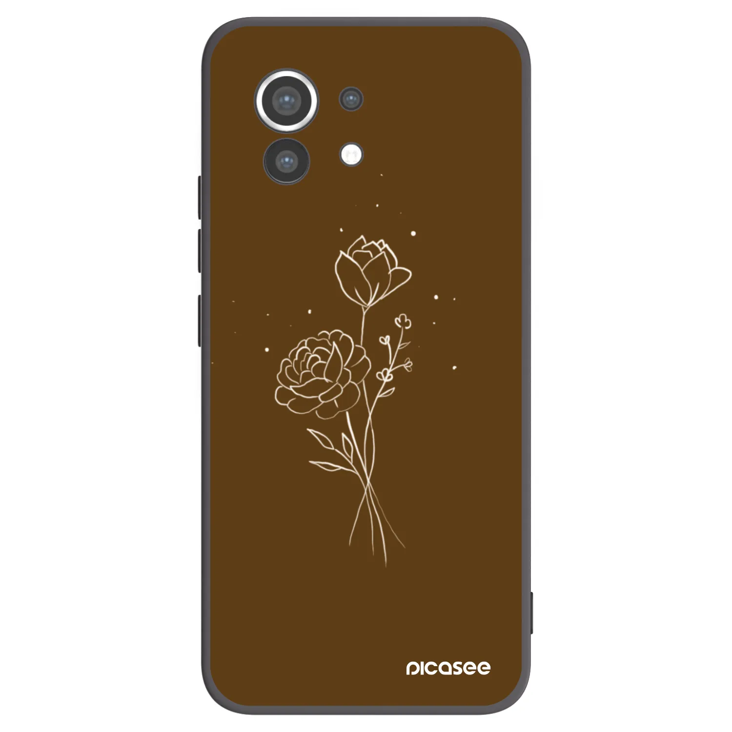 Picasee silikonski črni ovitek za Xiaomi Mi 11 - Brown flowers