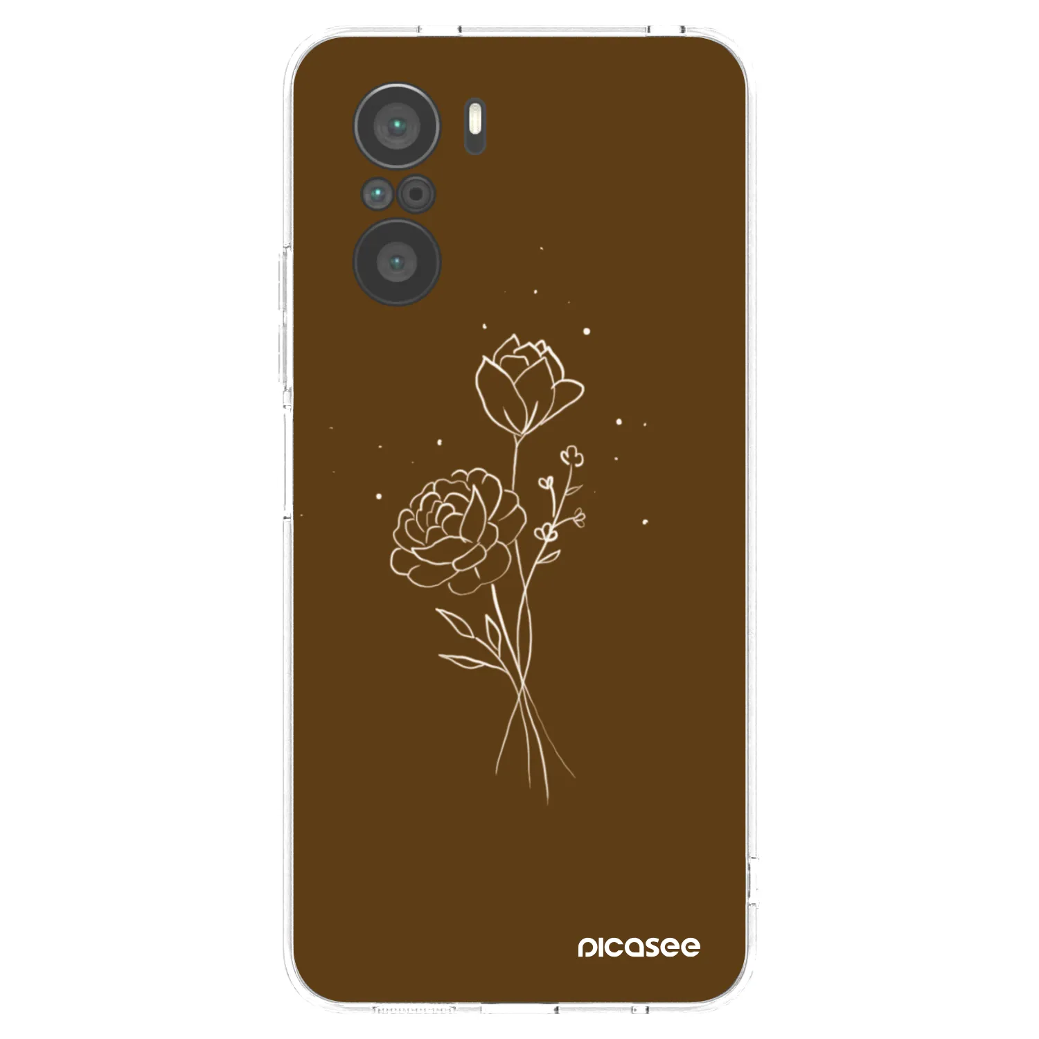 Picasee silikonski prozorni ovitek za Xiaomi Poco F3 - Brown flowers