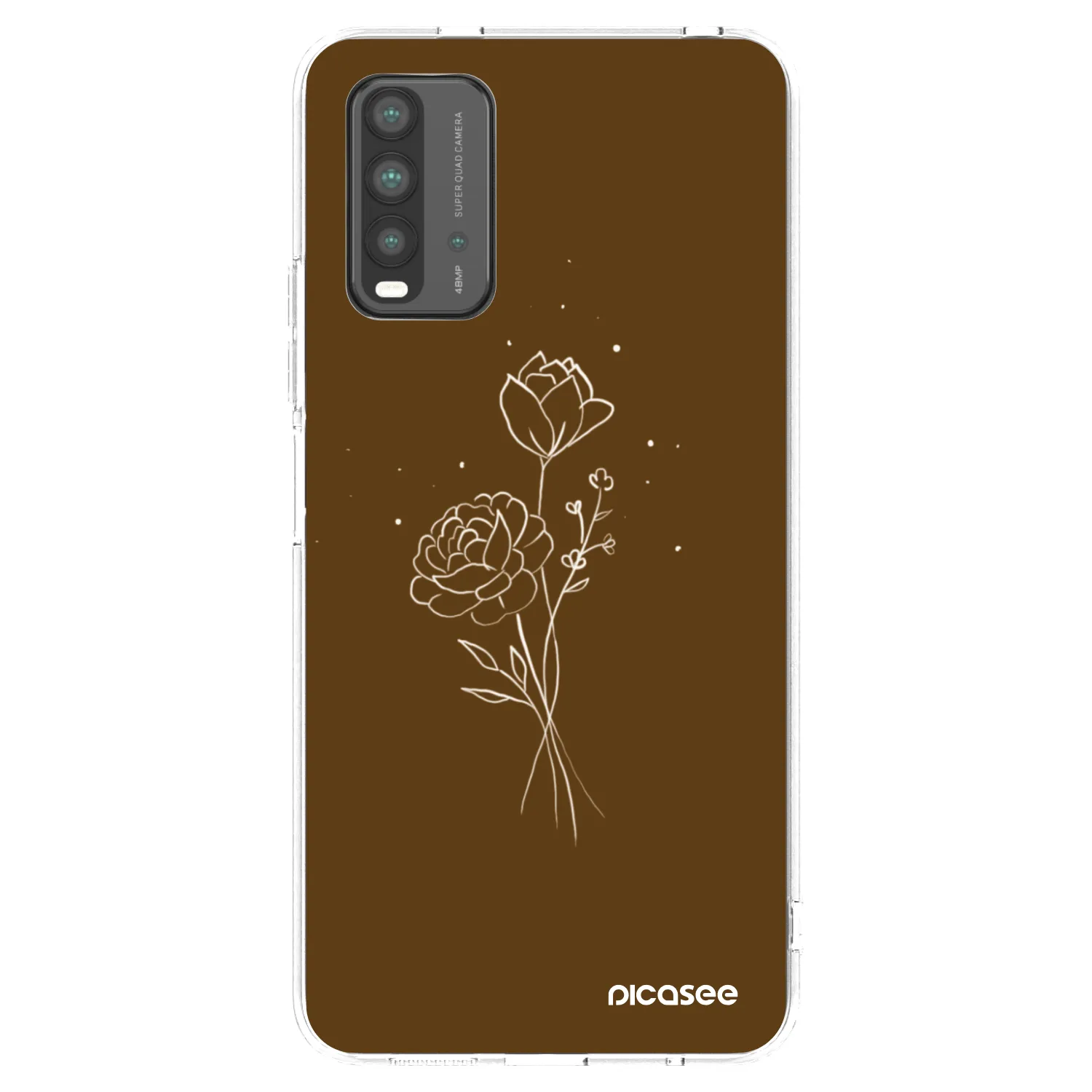 Picasee silikonski prozorni ovitek za Xiaomi Redmi 9T - Brown flowers