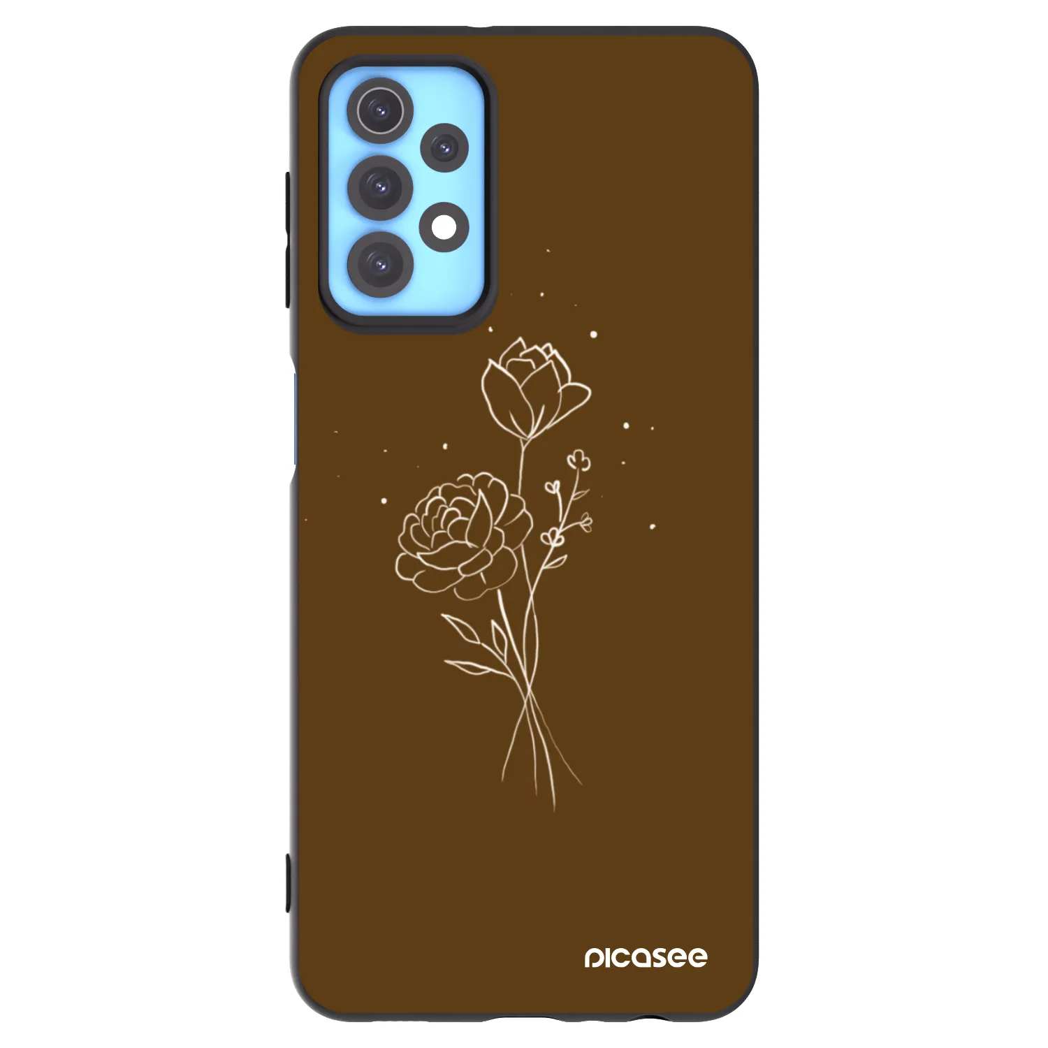 Picasee silikonski črni ovitek za Samsung Galaxy A32 4G SM-A325F - Brown flowers