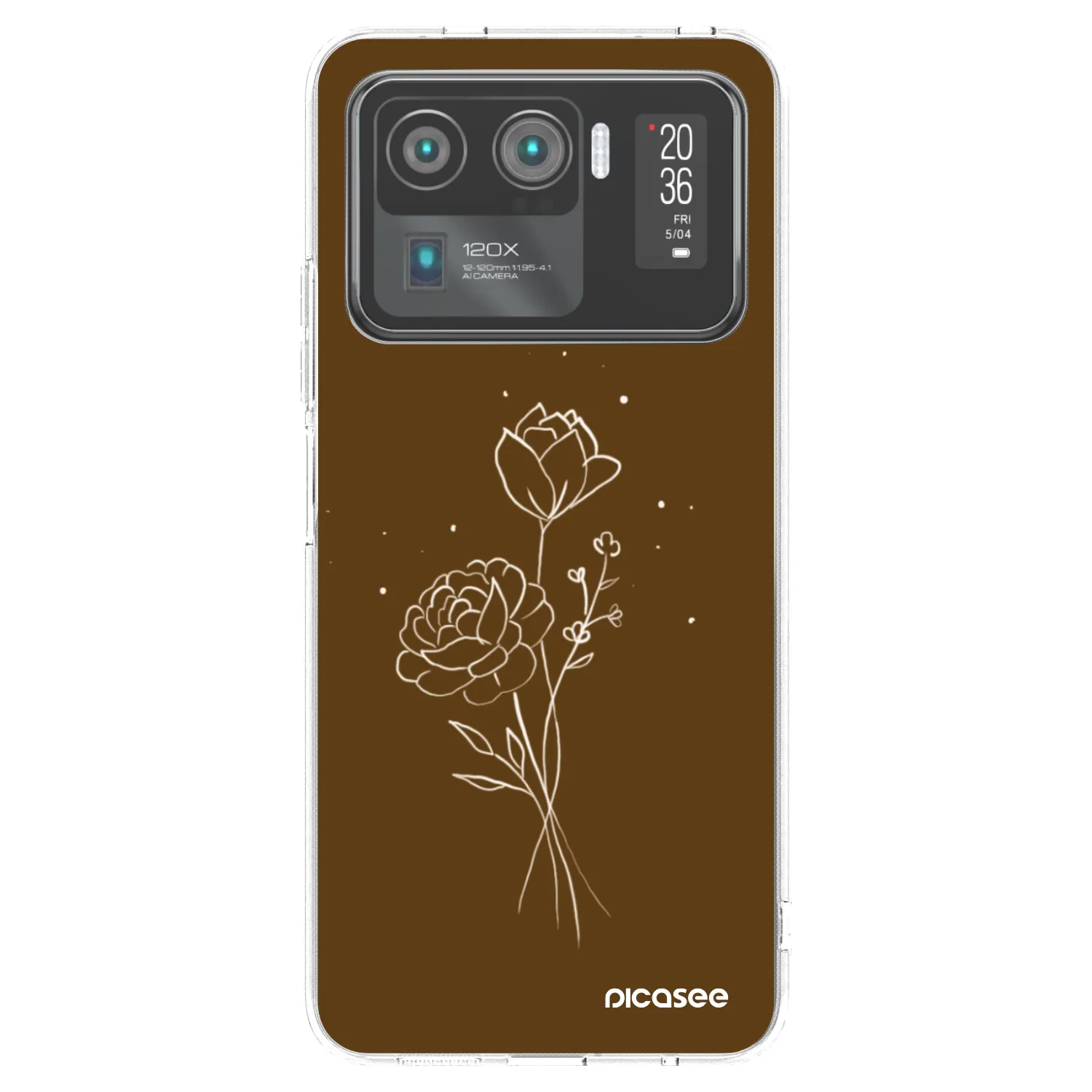 Picasee silikonski prozorni ovitek za Xiaomi Mi 11 Ultra - Brown flowers