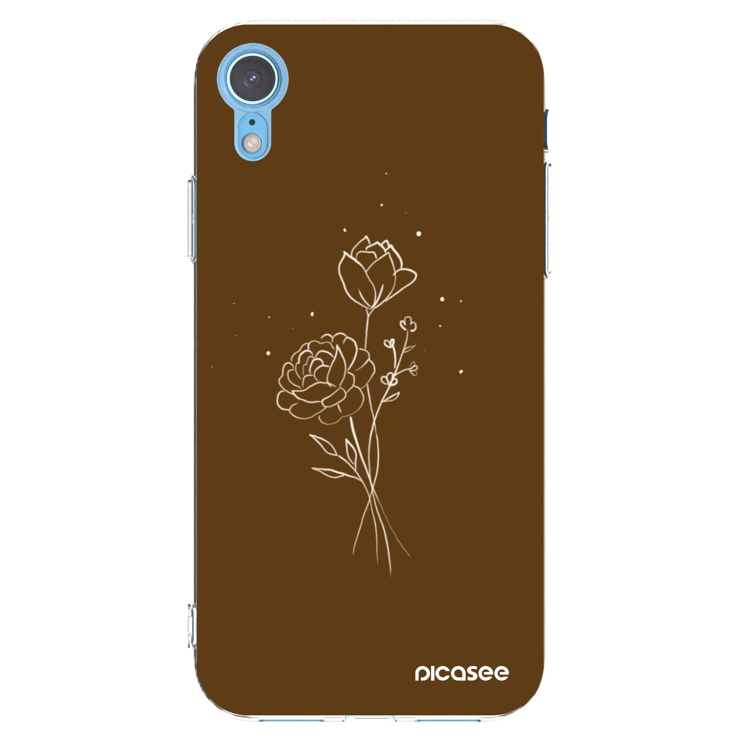 Picasee silikonski prozorni ovitek za Apple iPhone XR - Brown flowers