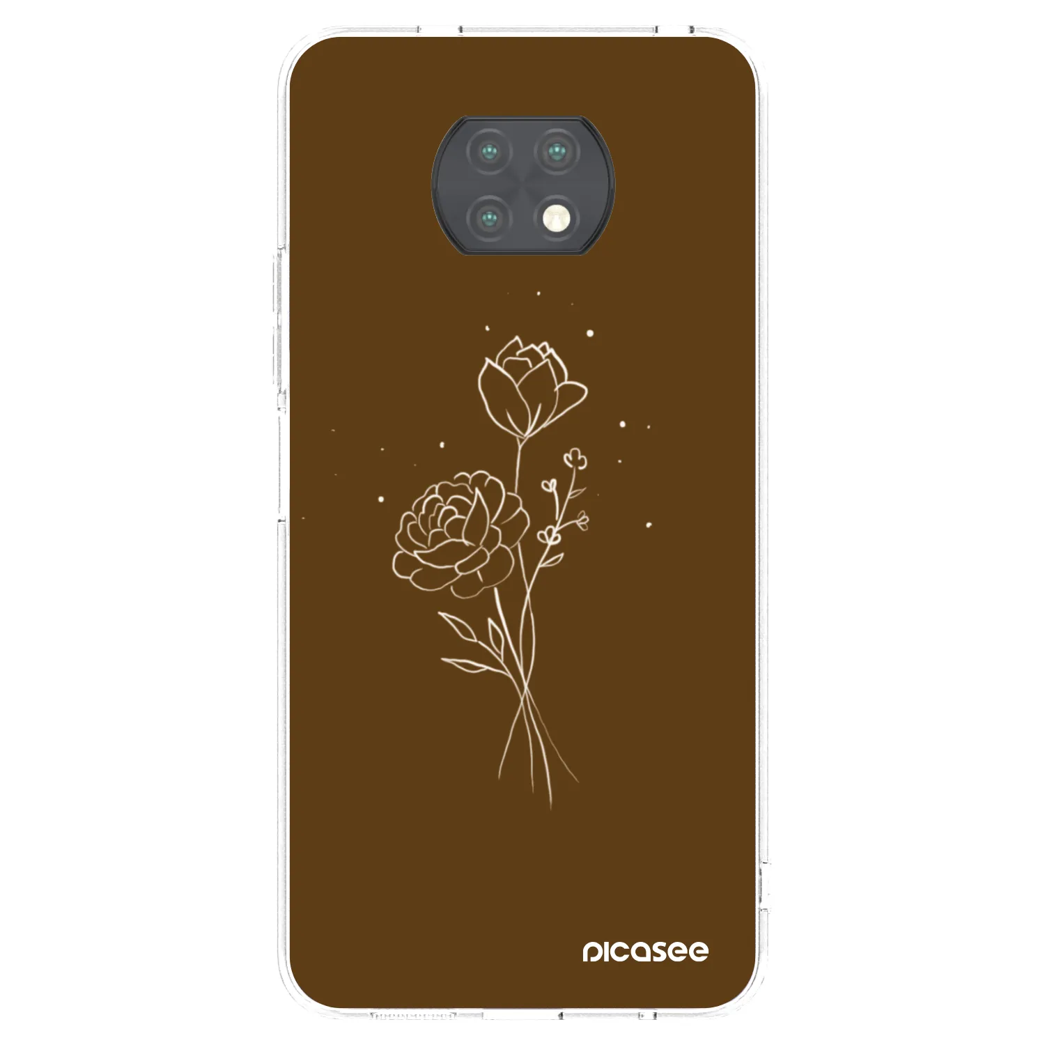 Picasee silikonski prozorni ovitek za Xiaomi Redmi Note 9T - Brown flowers