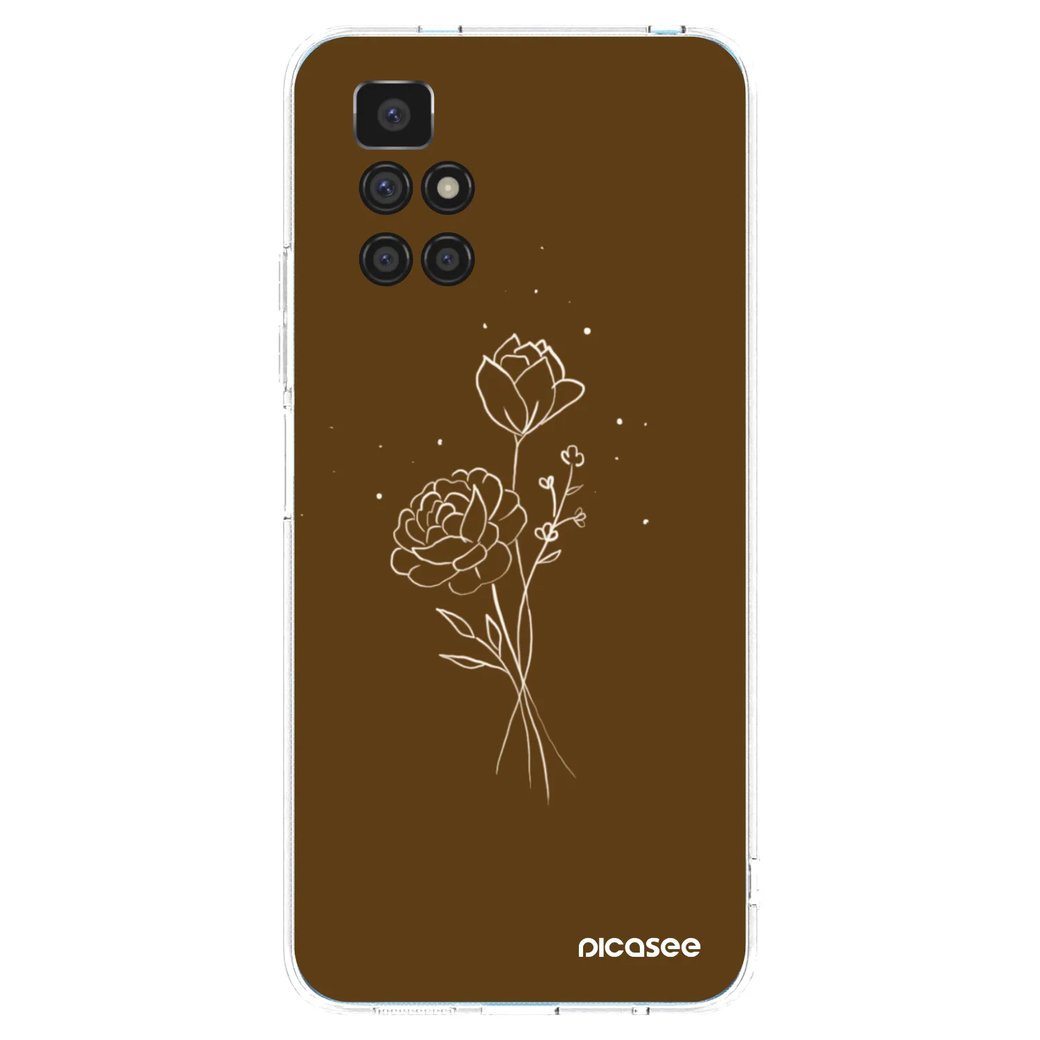 Picasee silikonski prozorni ovitek za Xiaomi Redmi 10 - Brown flowers