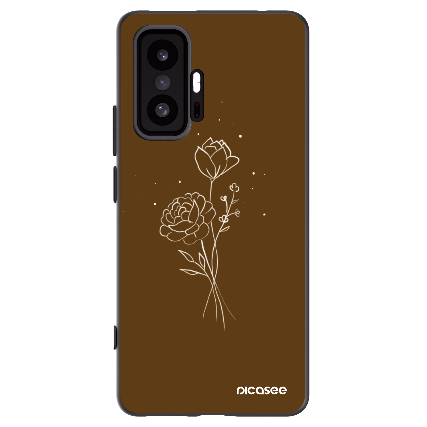Picasee silikonski črni ovitek za Xiaomi 11T Pro - Brown flowers