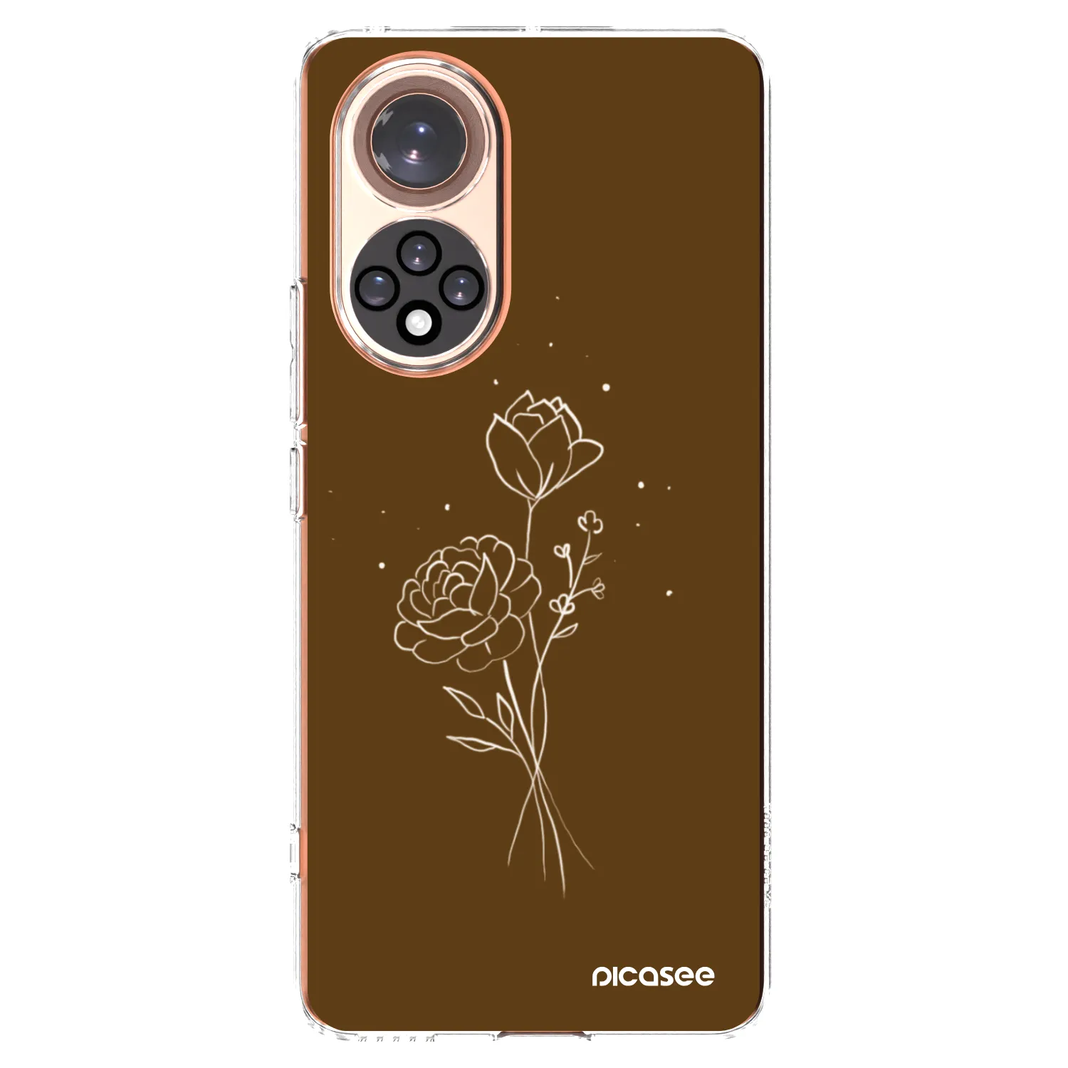 Picasee silikonski prozorni ovitek za Huawei Nova 9 - Brown flowers
