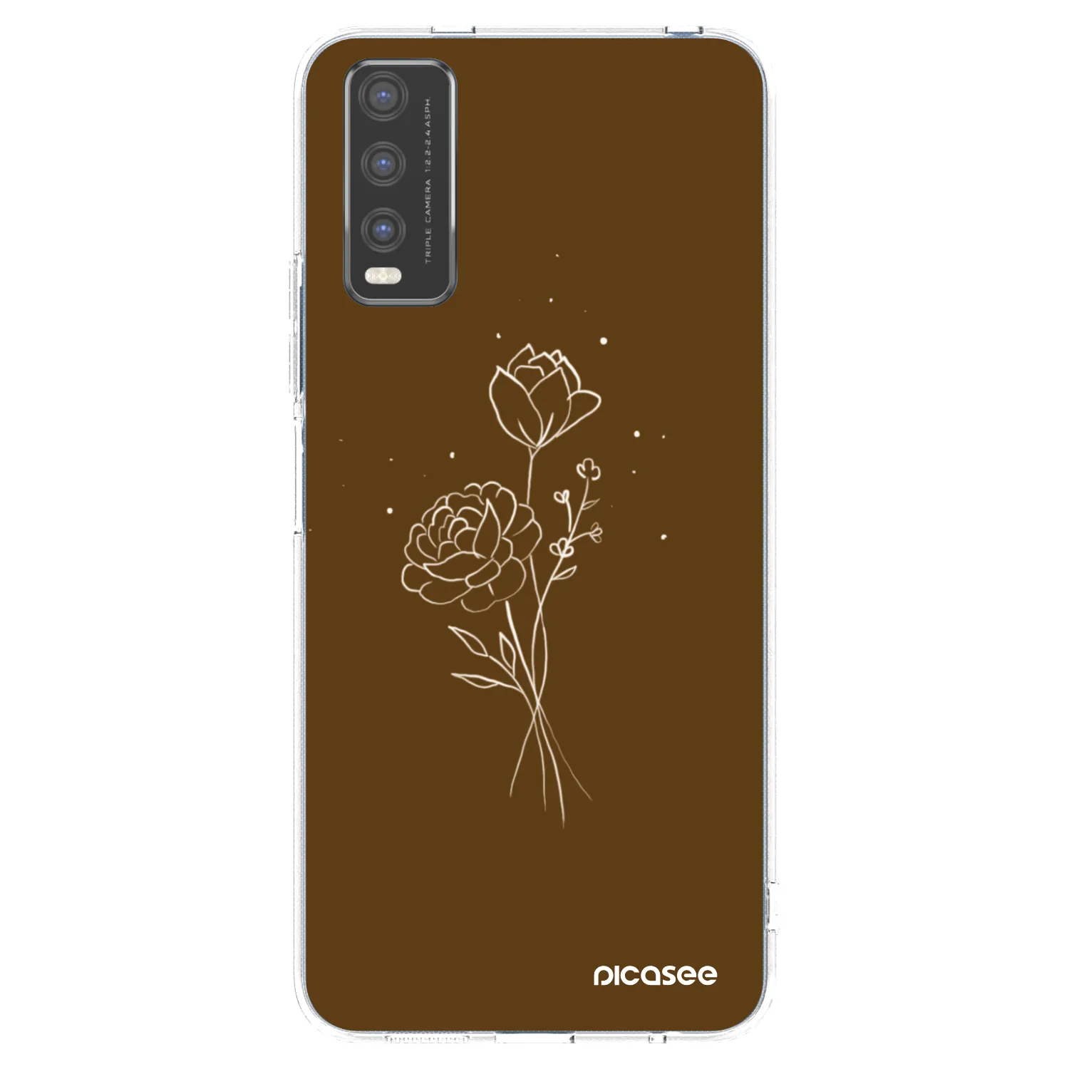 Picasee silikonski prozorni ovitek za Vivo Y20s - Brown flowers
