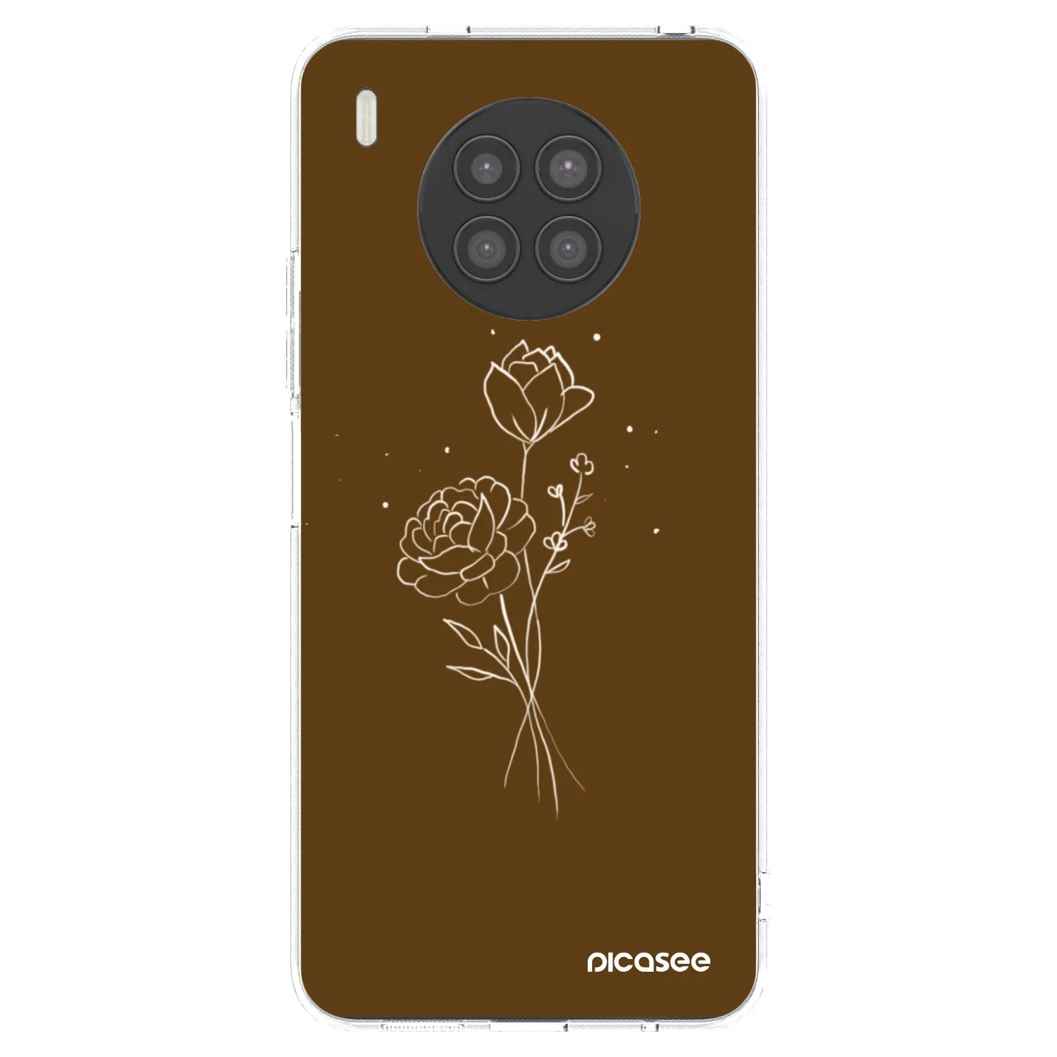 Picasee silikonski prozorni ovitek za Huawei Nova 8i - Brown flowers