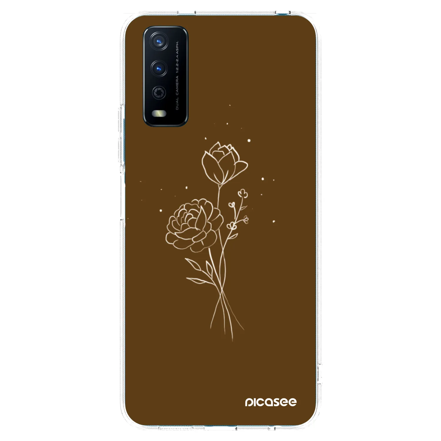 Picasee silikonski prozorni ovitek za Vivo Y11s - Brown flowers