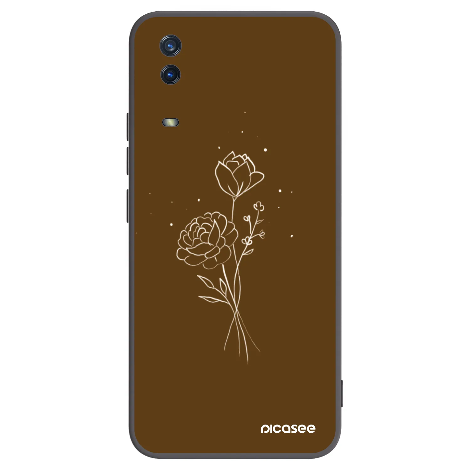 Picasee silikonski črni ovitek za Vivo Y11s - Brown flowers