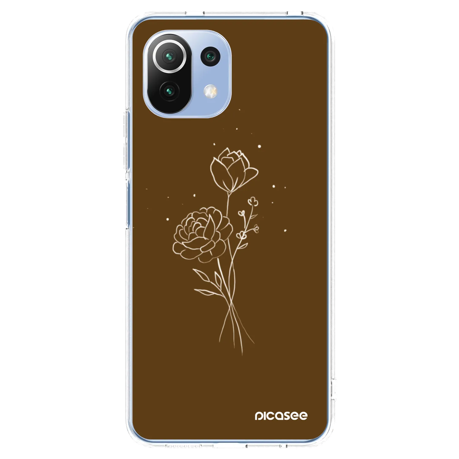 Picasee silikonski prozorni ovitek za Xiaomi 11 Lite 5G NE - Brown flowers