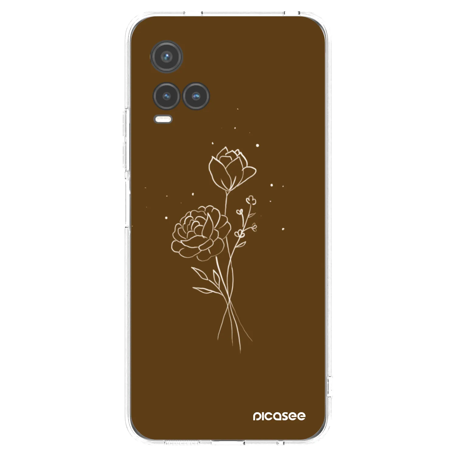 Picasee silikonski prozorni ovitek za Vivo Y33s - Brown flowers