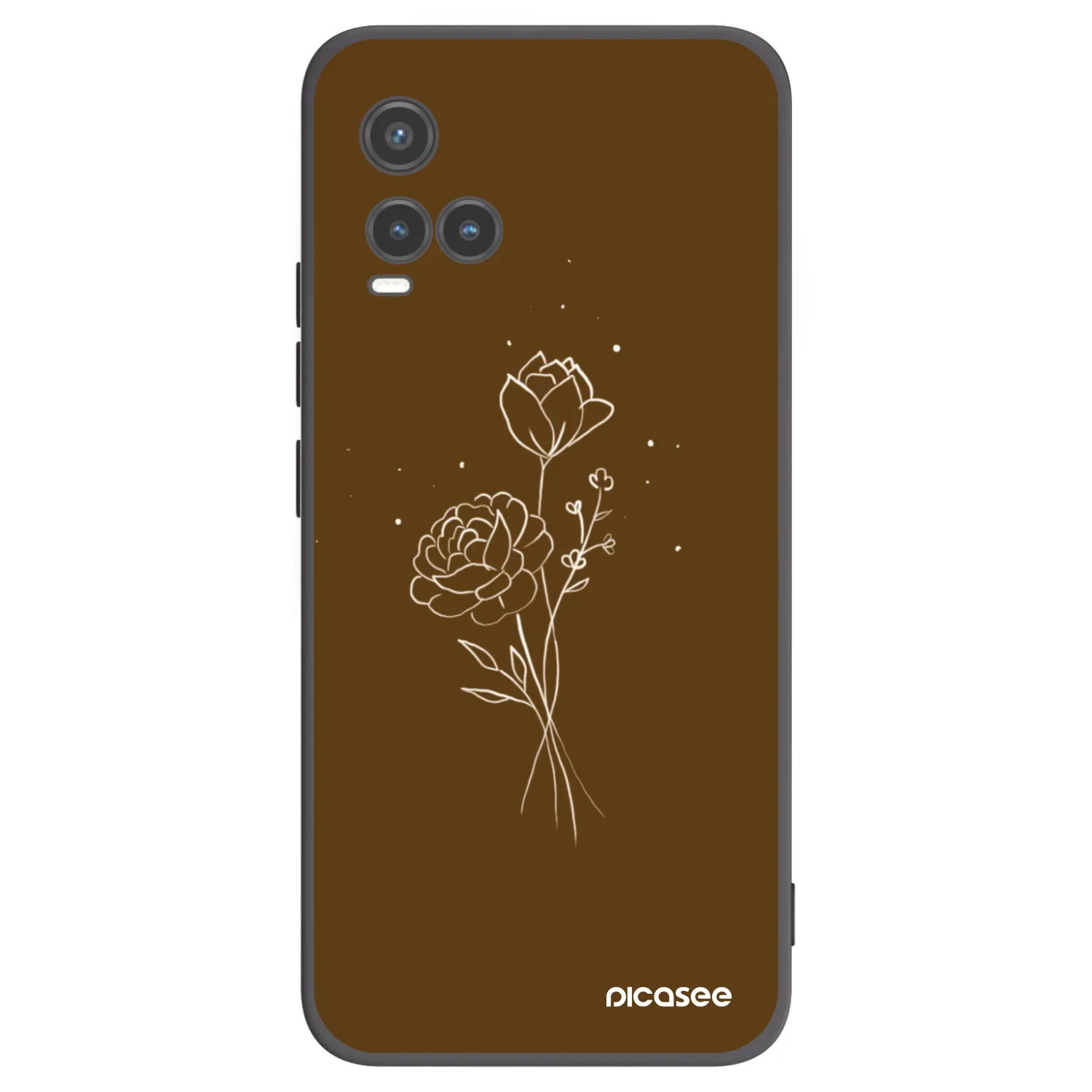 Picasee silikonski črni ovitek za Vivo Y33s - Brown flowers