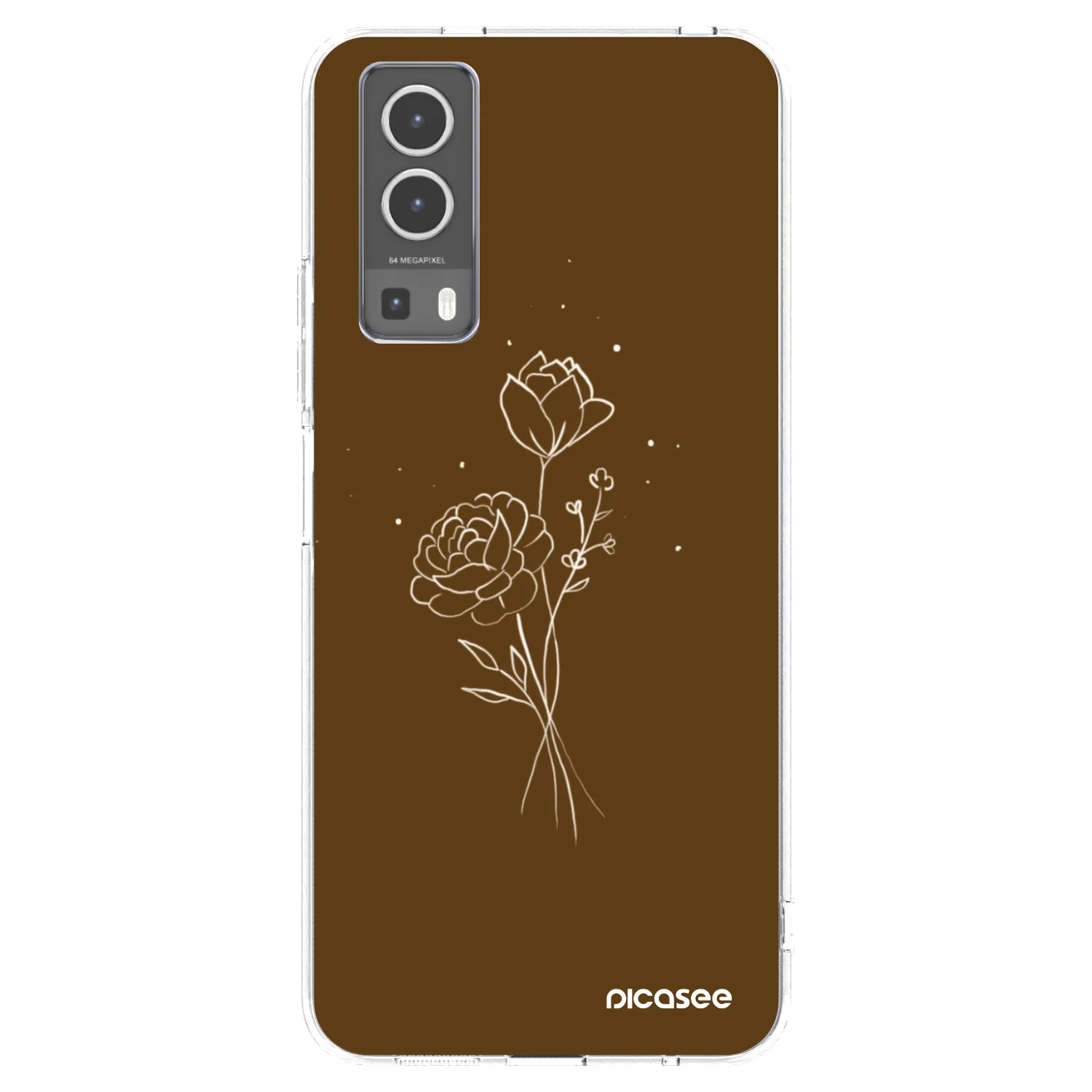 Picasee silikonski prozorni ovitek za Vivo Y72 5G - Brown flowers