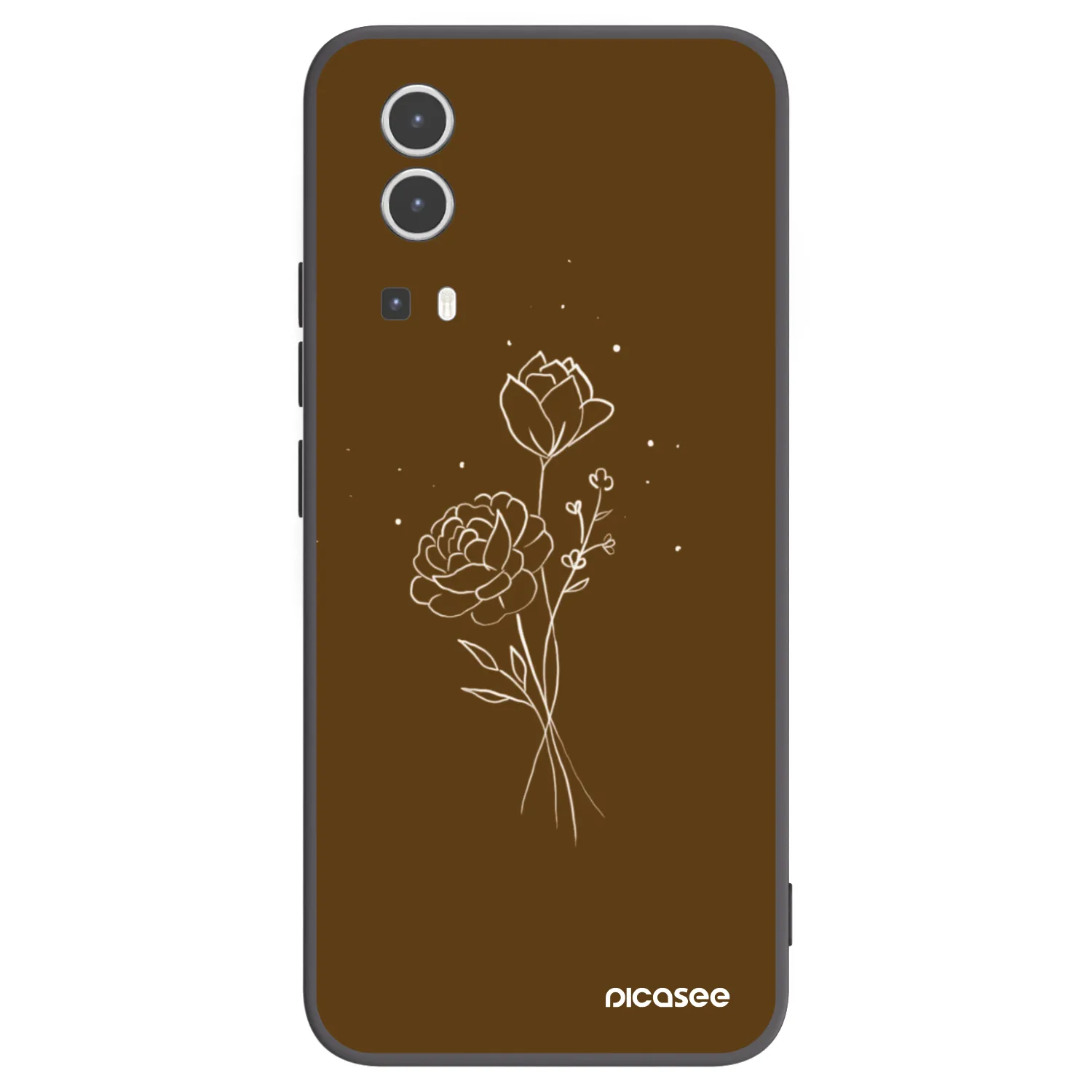 Picasee silikonski črni ovitek za Vivo Y72 5G - Brown flowers