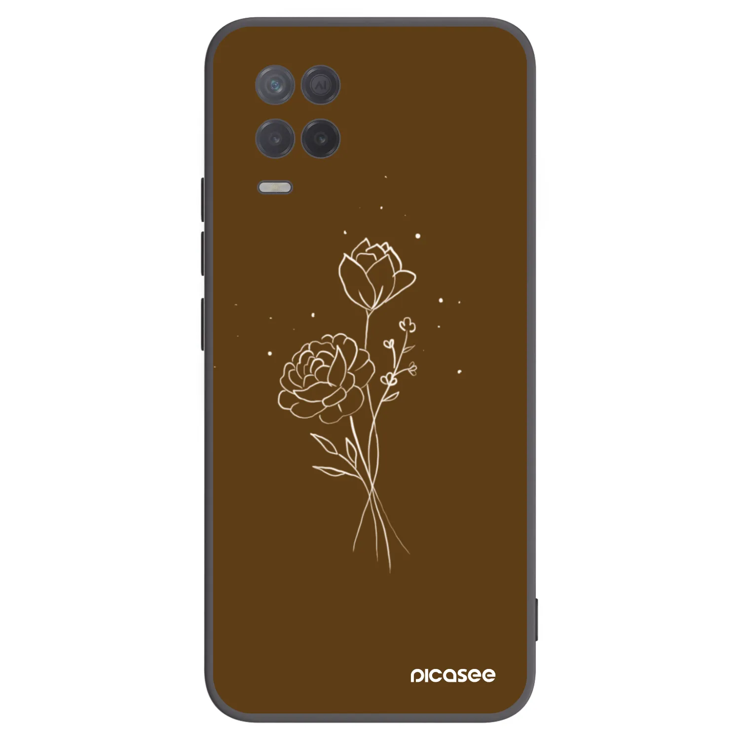 Picasee silikonski črni ovitek za Realme 8 5G - Brown flowers