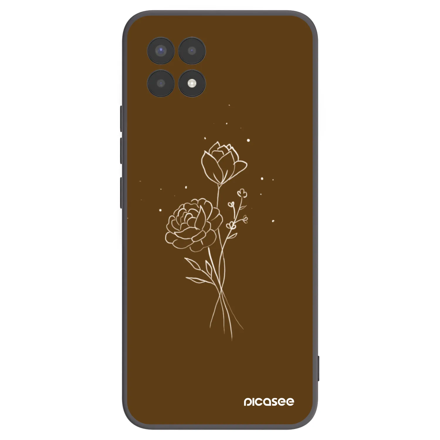 Picasee silikonski črni ovitek za Realme 8i - Brown flowers
