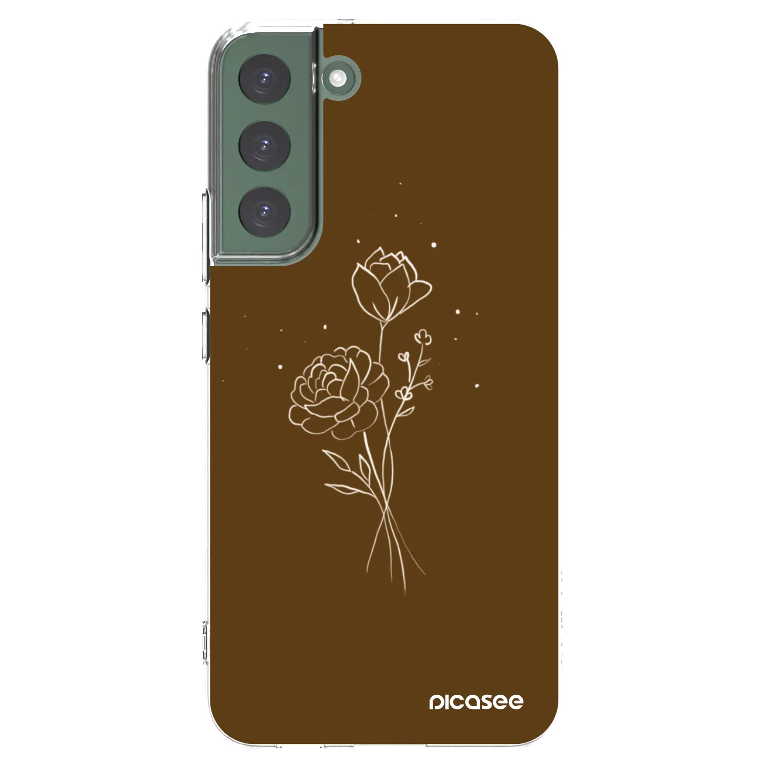 Picasee silikonski prozorni ovitek za Samsung Galaxy S22+ 5G - Brown flowers