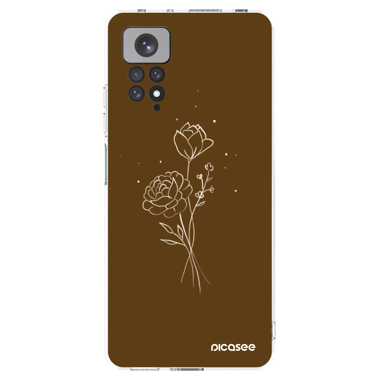 Picasee silikonski prozorni ovitek za Xiaomi Redmi Note 11S 4G - Brown flowers