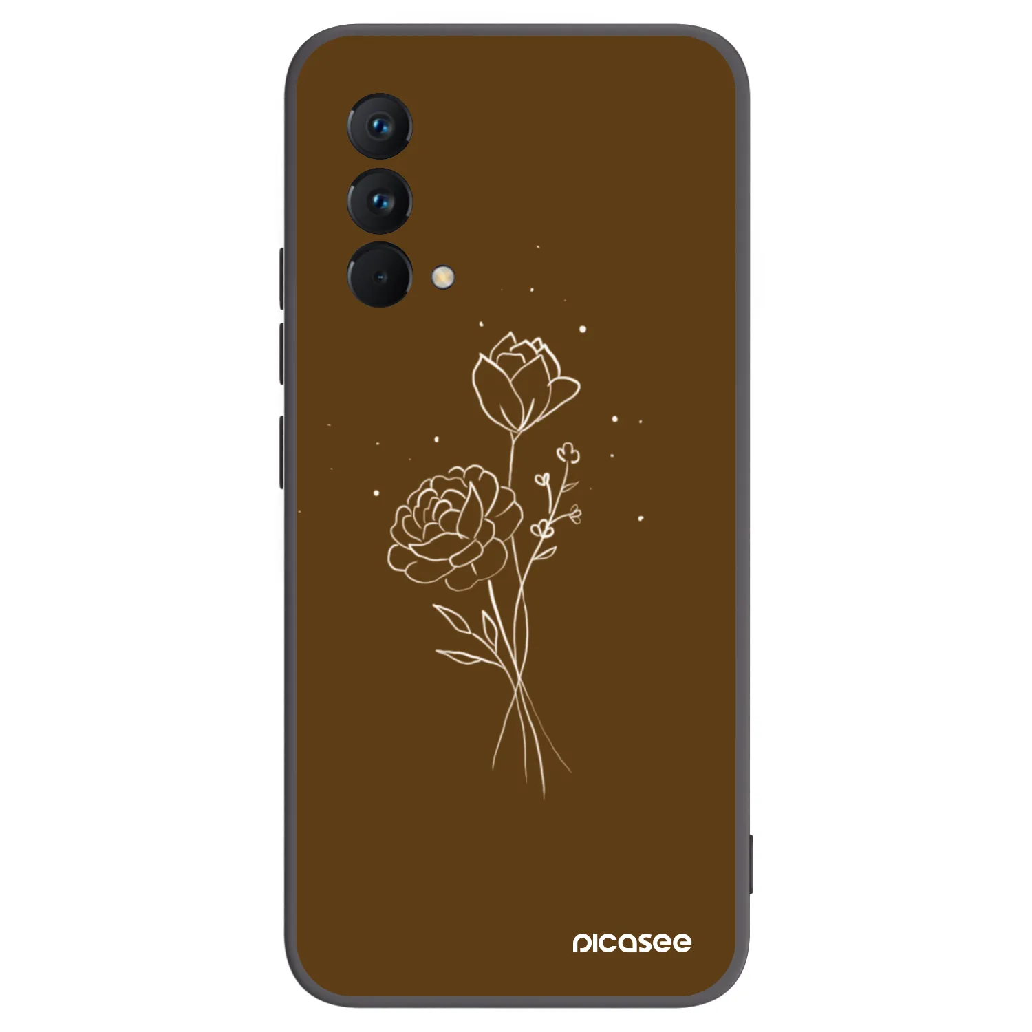 Picasee silikonski črni ovitek za Realme GT Master Edition 5G - Brown flowers