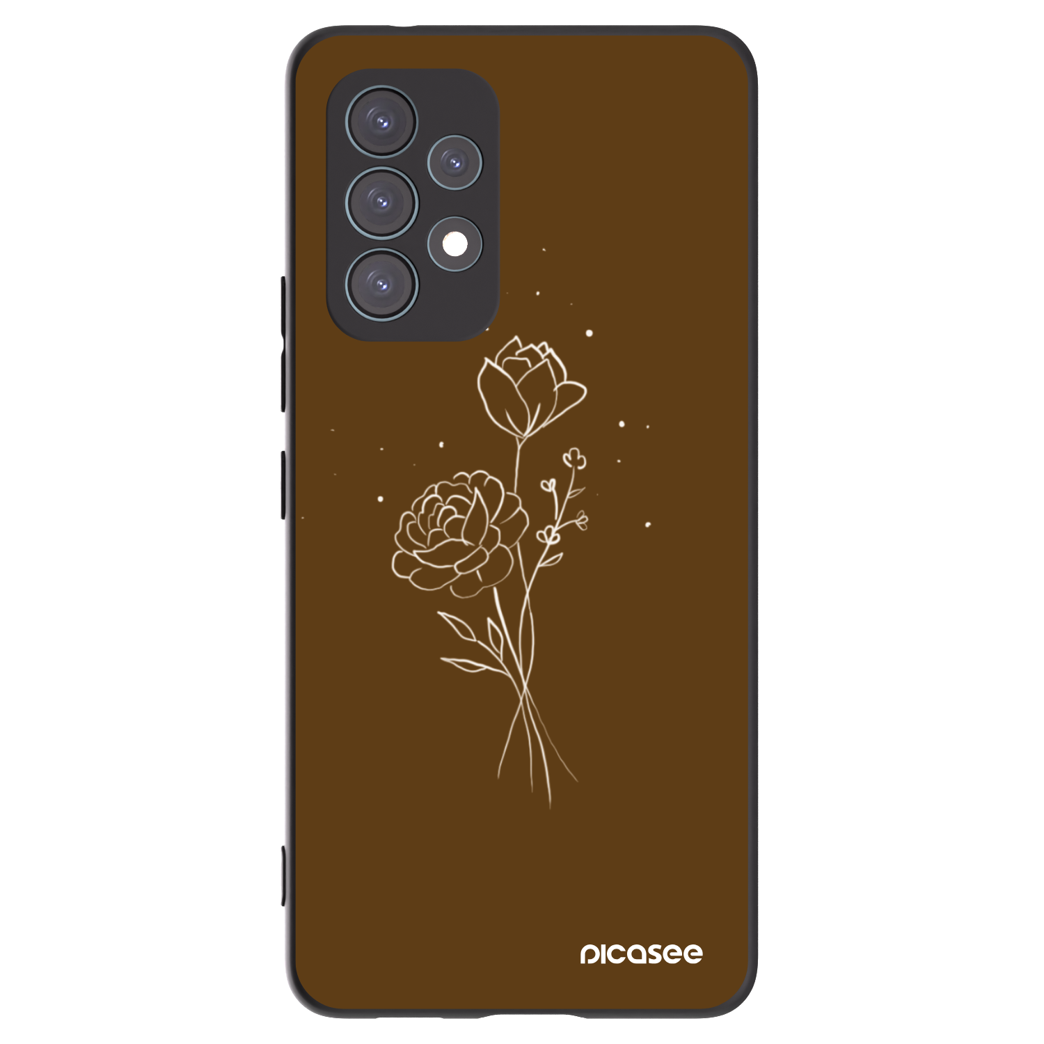Picasee silikonski črni ovitek za Samsung Galaxy A53 5G A536 - Brown flowers