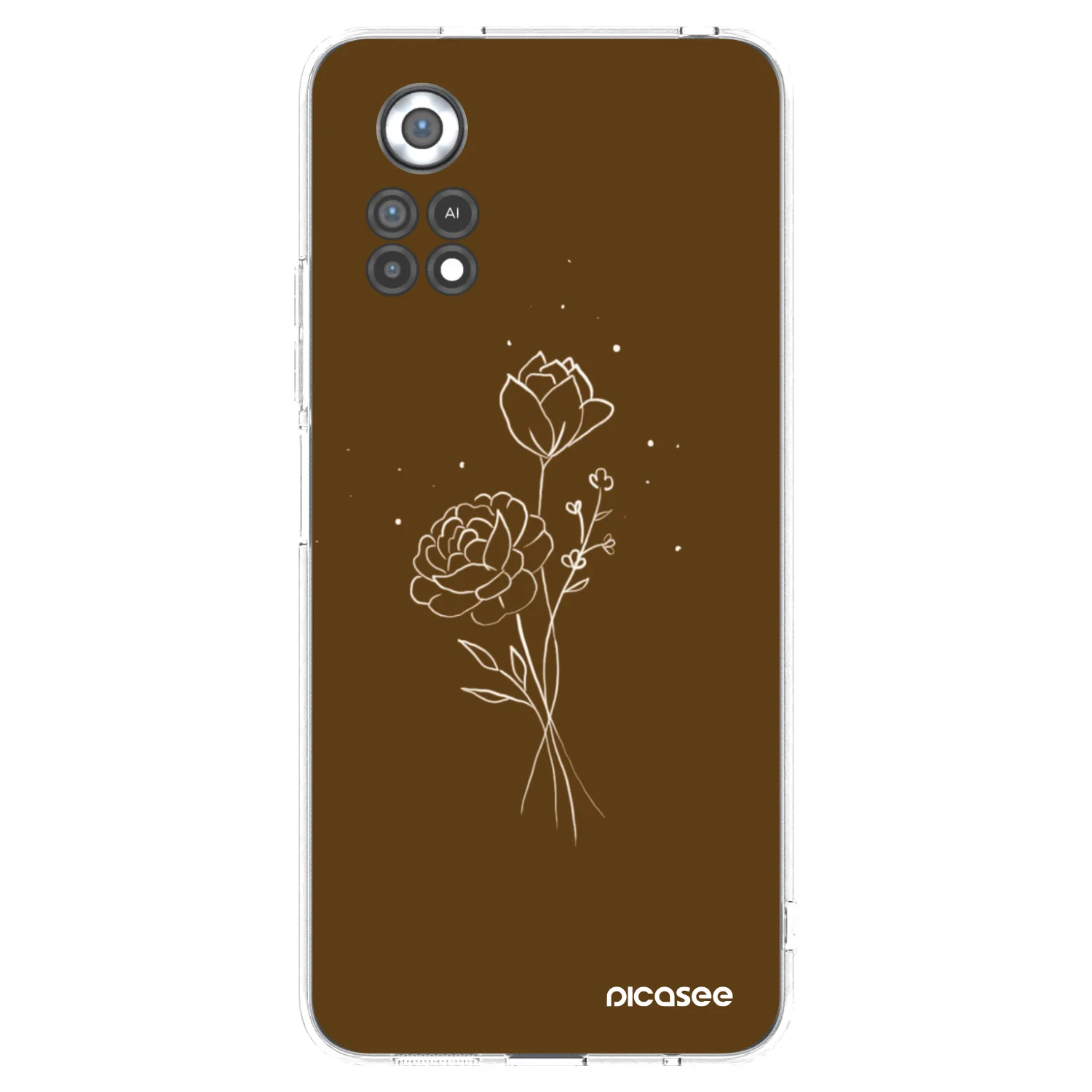 Picasee silikonski prozorni ovitek za Xiaomi Poco X4 Pro 5G - Brown flowers