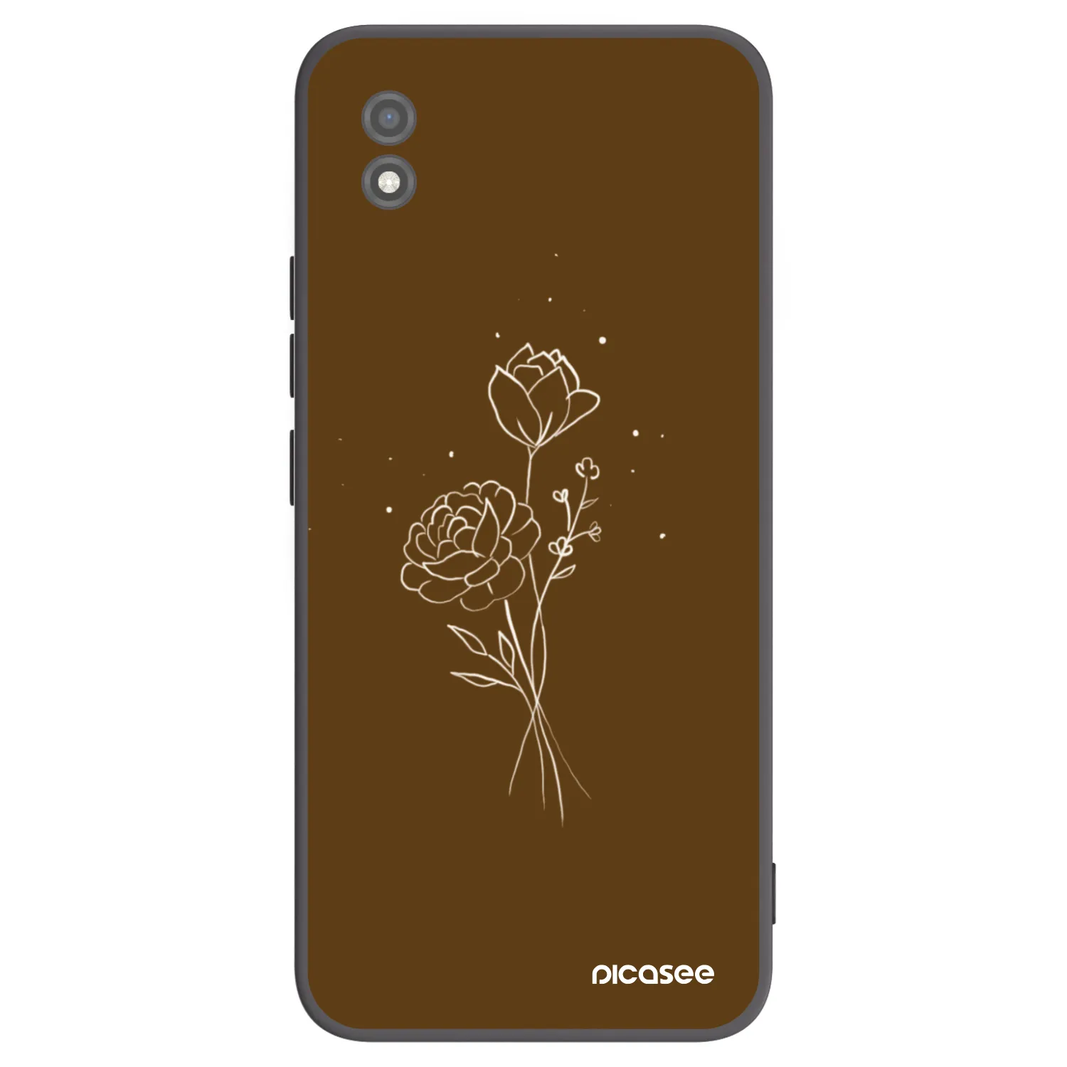 Picasee silikonski črni ovitek za Realme C11 (2021) - Brown flowers