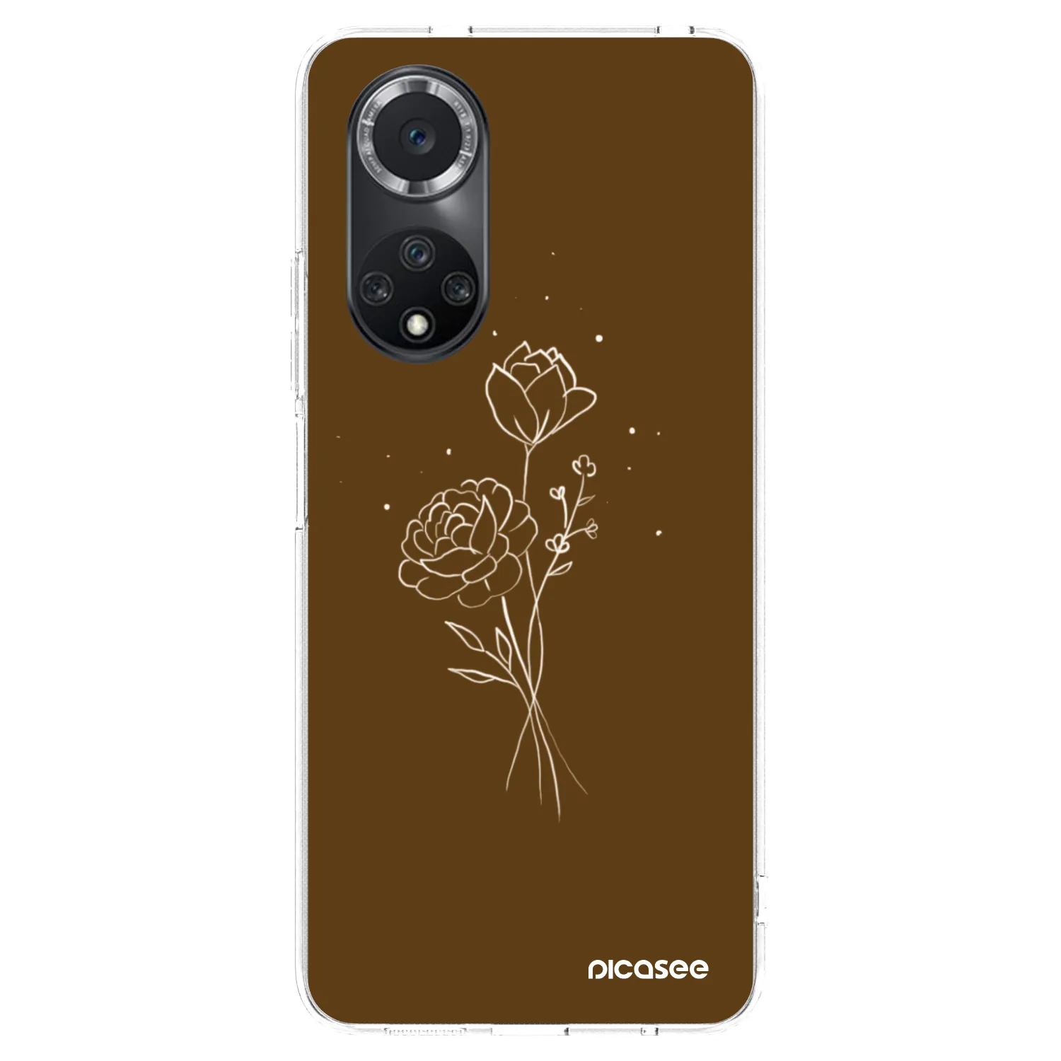Picasee silikonski prozorni ovitek za Huawei Nova 9 SE - Brown flowers