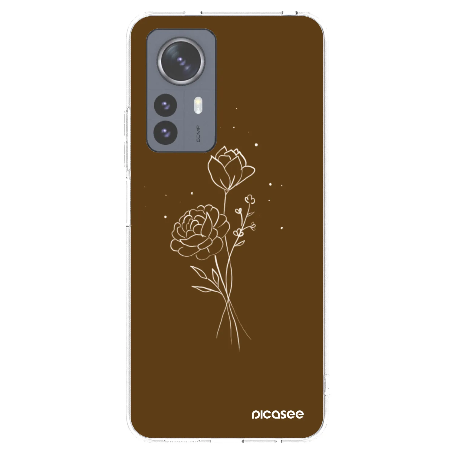 Picasee silikonski prozorni ovitek za Xiaomi 12 Pro - Brown flowers