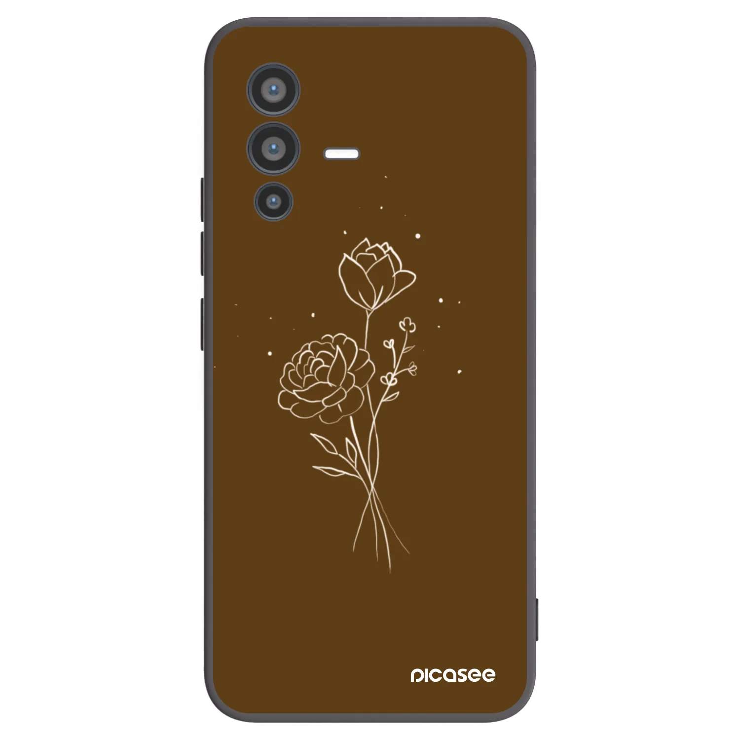 Picasee silikonski črni ovitek za Vivo V23 5G - Brown flowers
