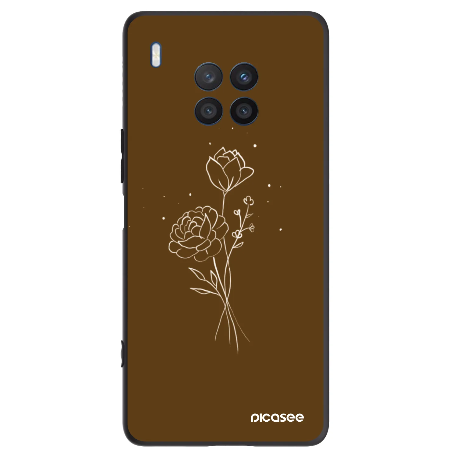 Picasee silikonski črni ovitek za Honor 50 Lite - Brown flowers