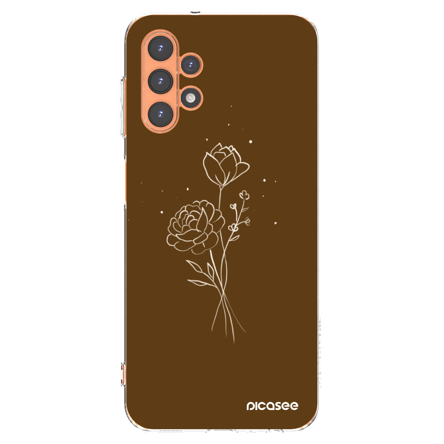 Picasee silikonski prozorni ovitek za Samsung Galaxy A13 4G A135 - Brown flowers
