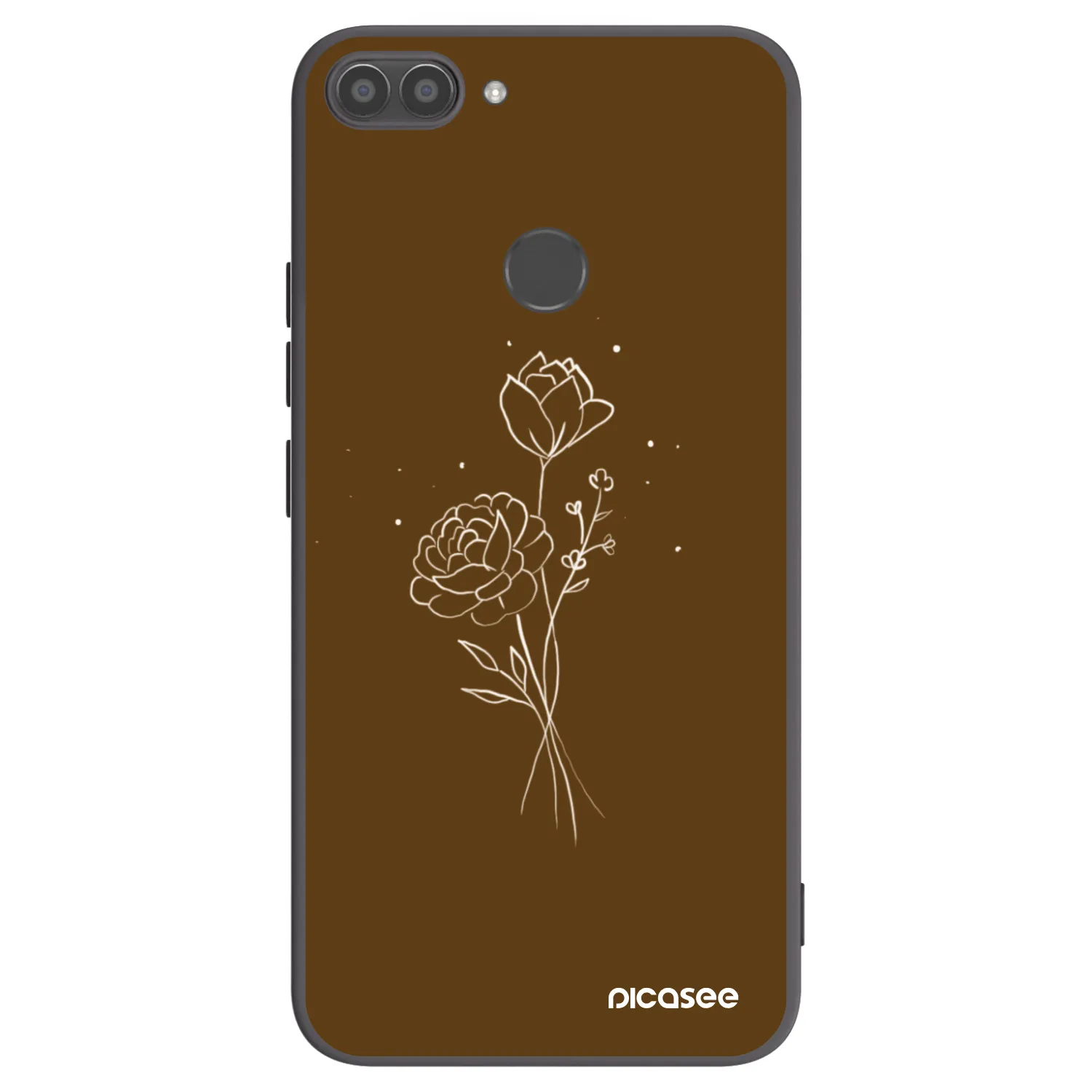 Picasee silikonski črni ovitek za Huawei P Smart - Brown flowers