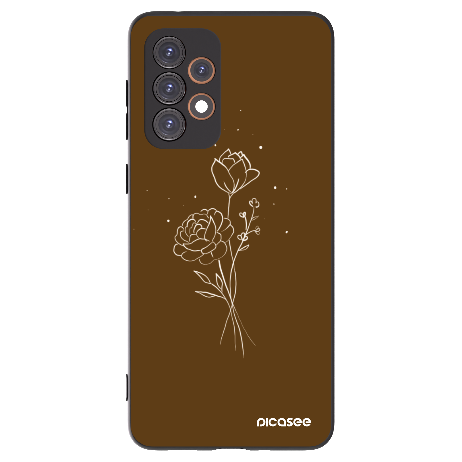 Picasee silikonski črni ovitek za Samsung Galaxy A33 5G A336 - Brown flowers