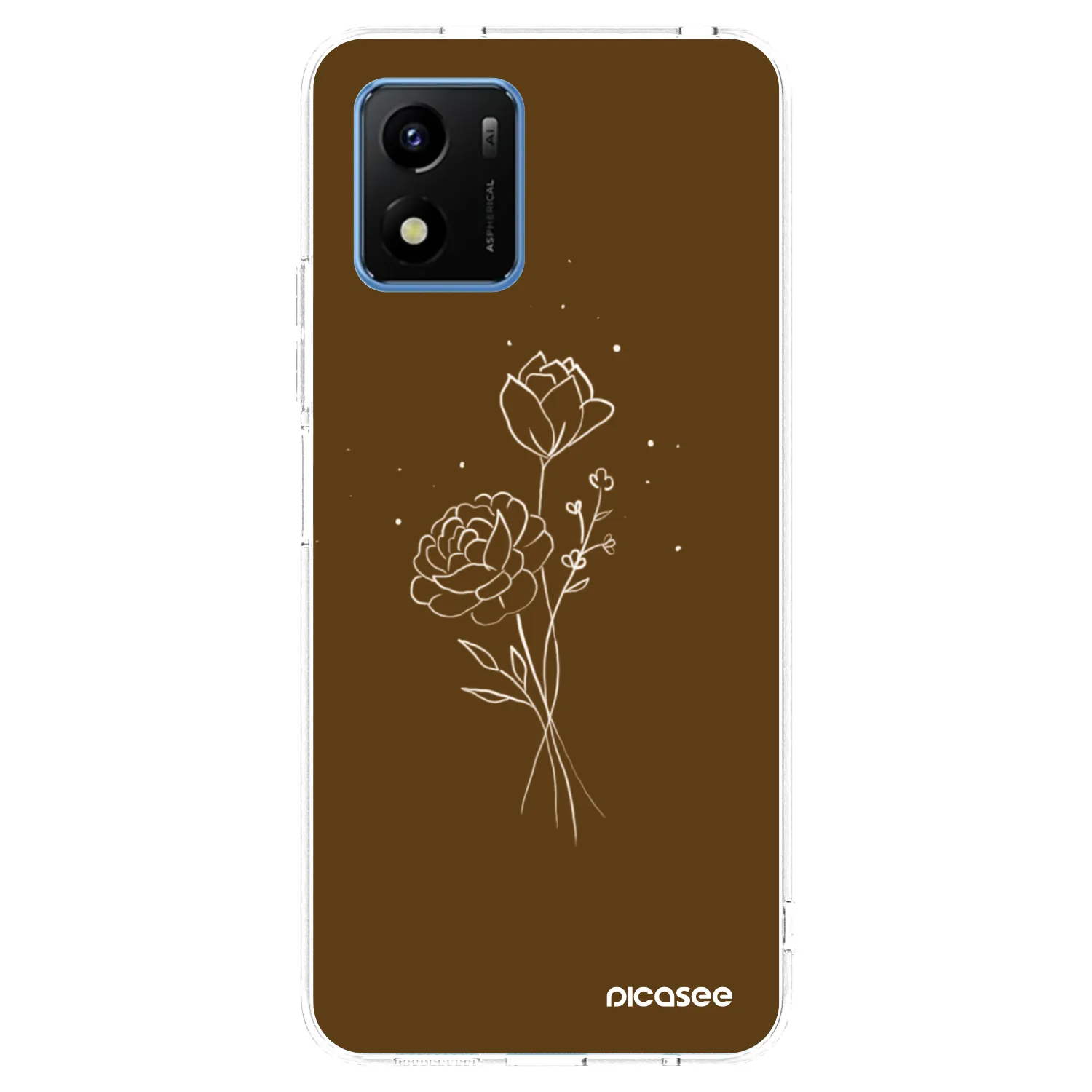 Picasee silikonski prozorni ovitek za Vivo Y01 - Brown flowers