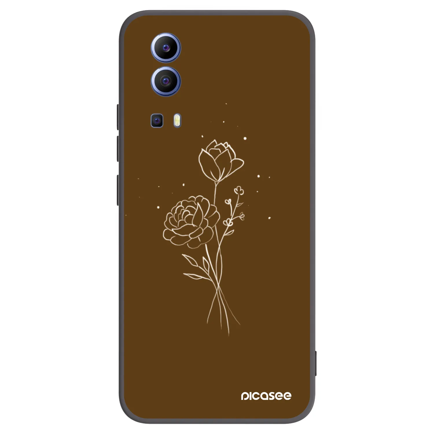 Picasee silikonski črni ovitek za Vivo Y52 5G - Brown flowers